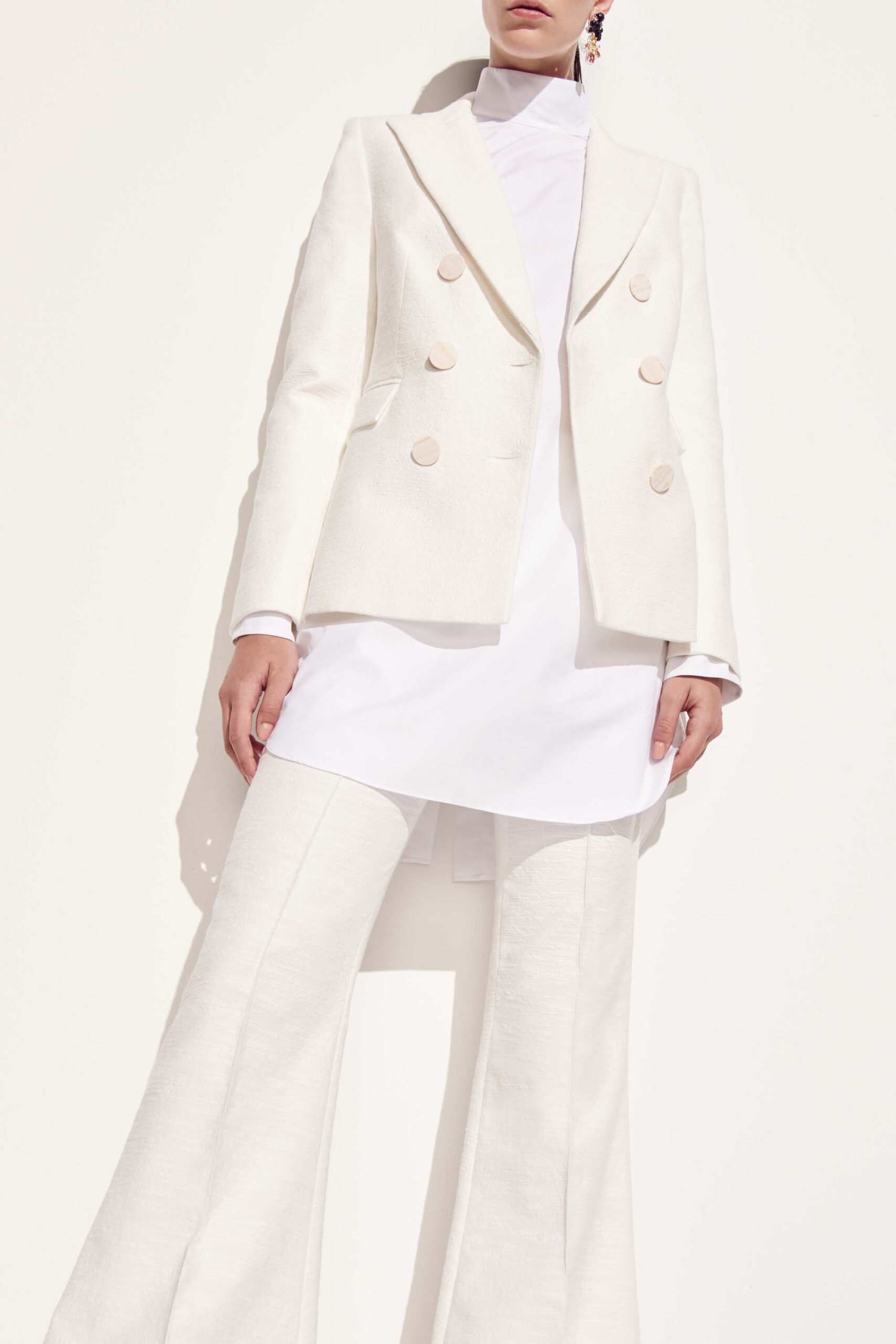 ivory double-breasted blazer