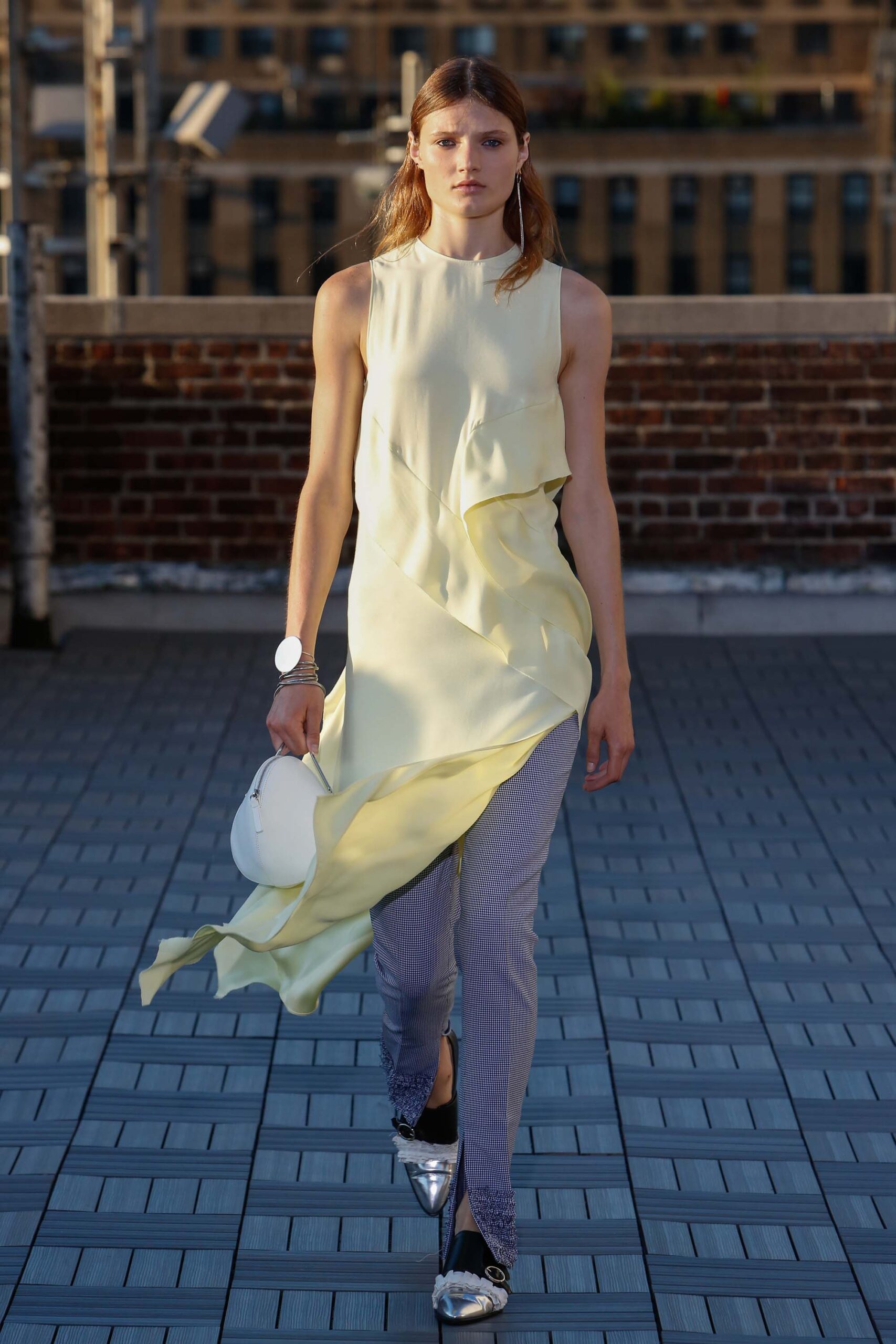 ivory asymmetric draped slip dress