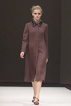 high-neck brown midi coat