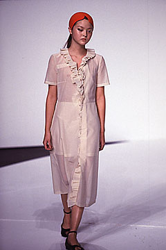 sheer ruffled chiffon midi dress