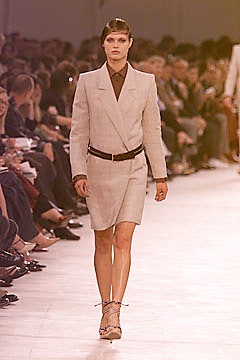 belted beige skirt suit