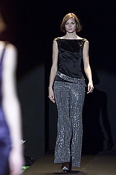 gray sequin slim wide-leg shiny textured pants