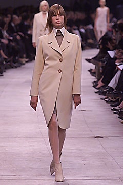 beige tailored single-breasted coat