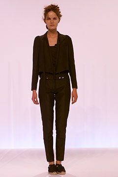 cropped black open-front jacket