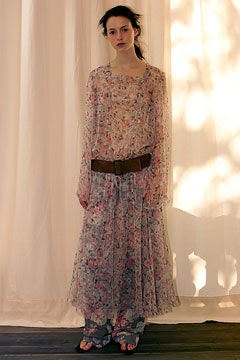 floral chiffon belted maxi dress