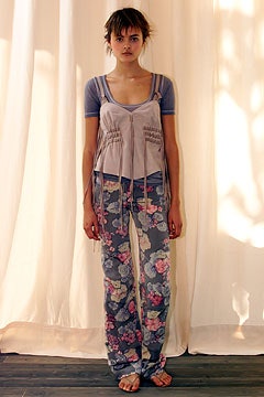 floral wide-leg pants