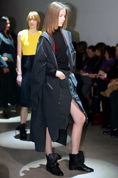 black unknown long-sleeve open-front relaxed pockets maxi coat