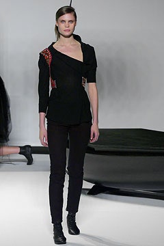one-shoulder embroidered black top