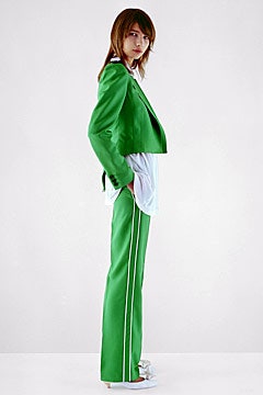 cropped green jacket