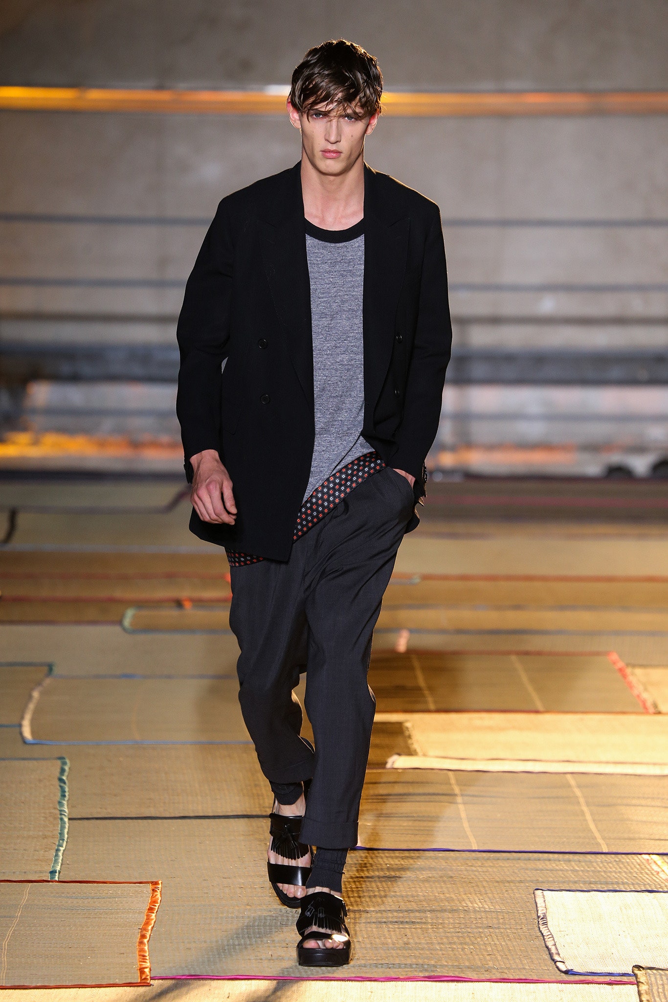 black double-breasted blazer