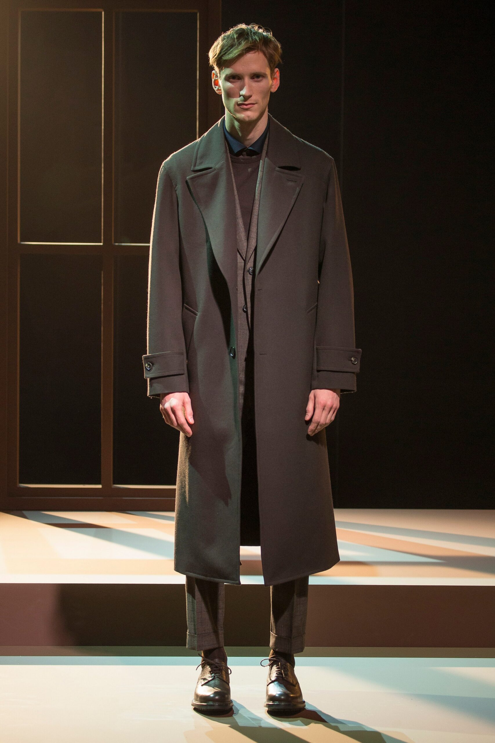 black wool topcoat