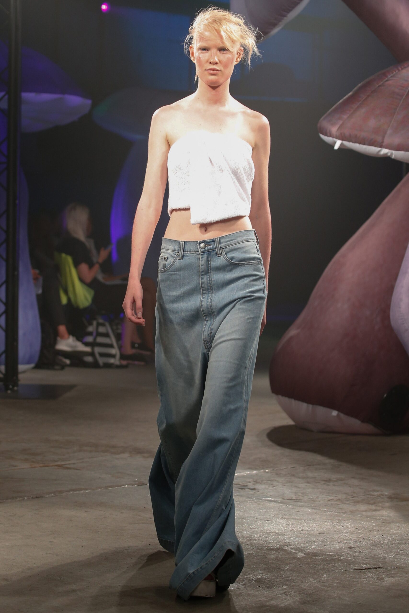 white bandeau crop top