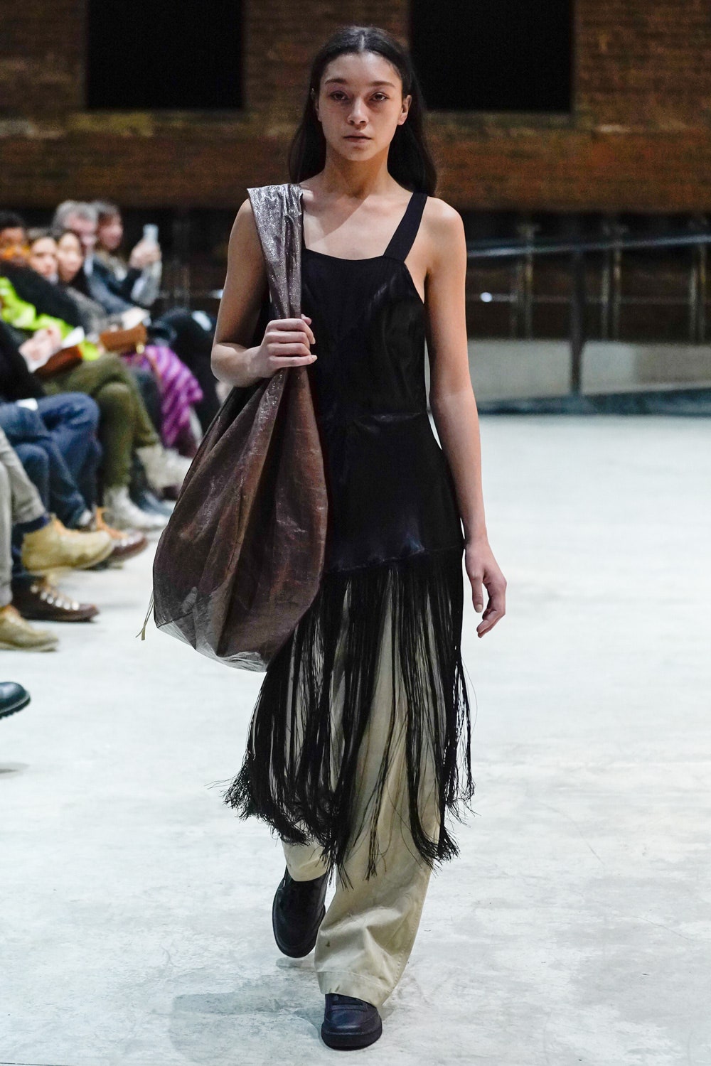 black fringe tunic top