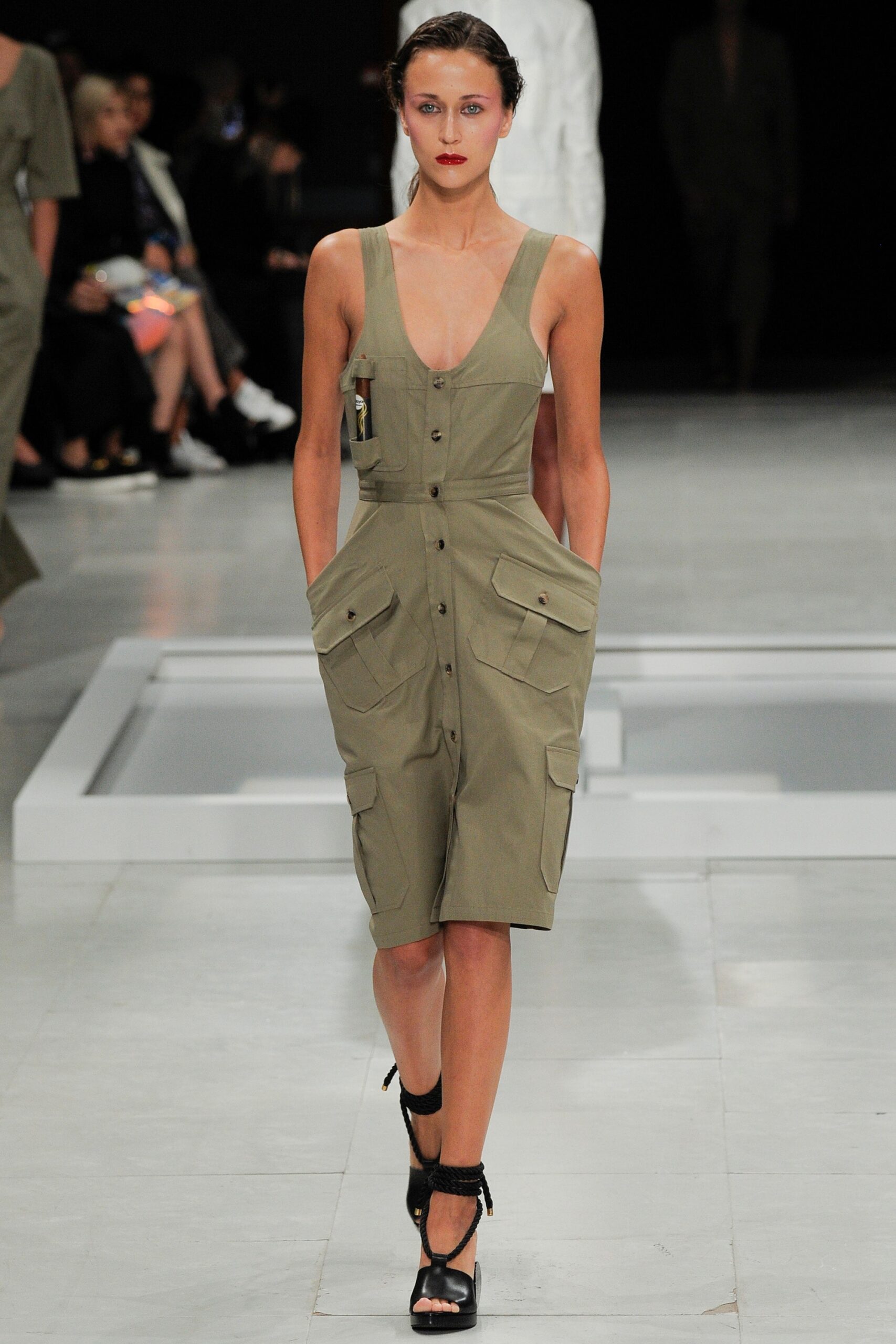 olive utility cargo jumpsuit