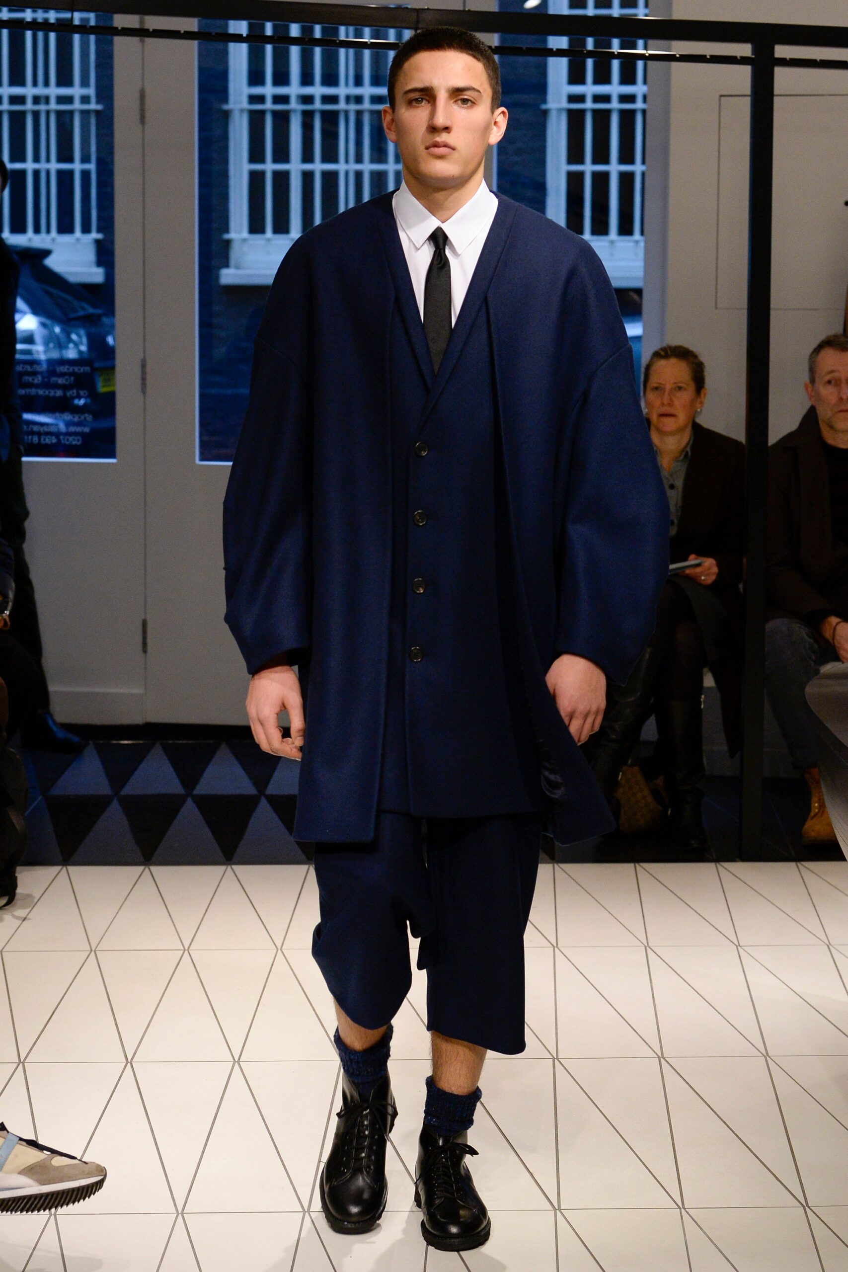 oversized blue wool coat