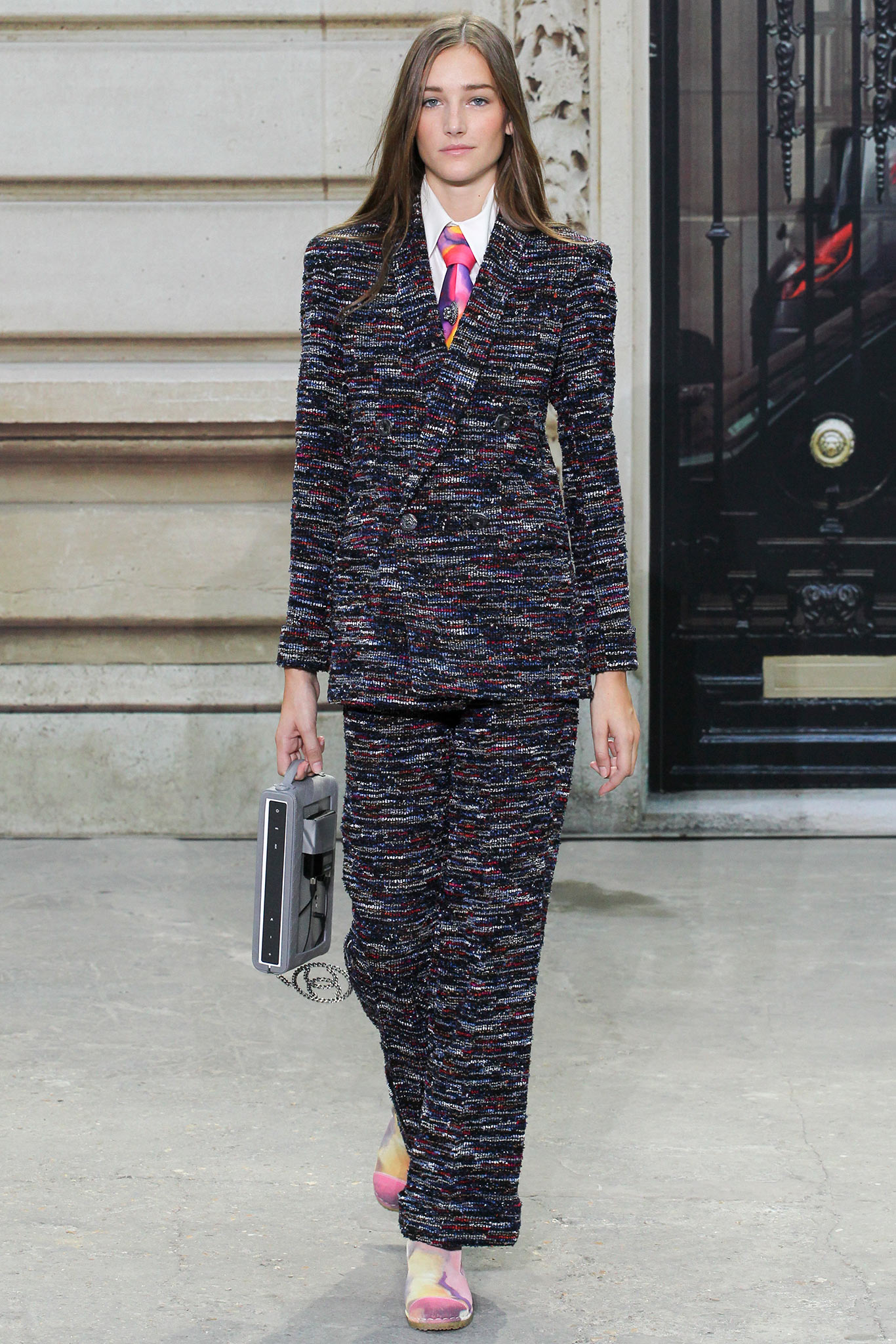 multi satin abstract shiny tie