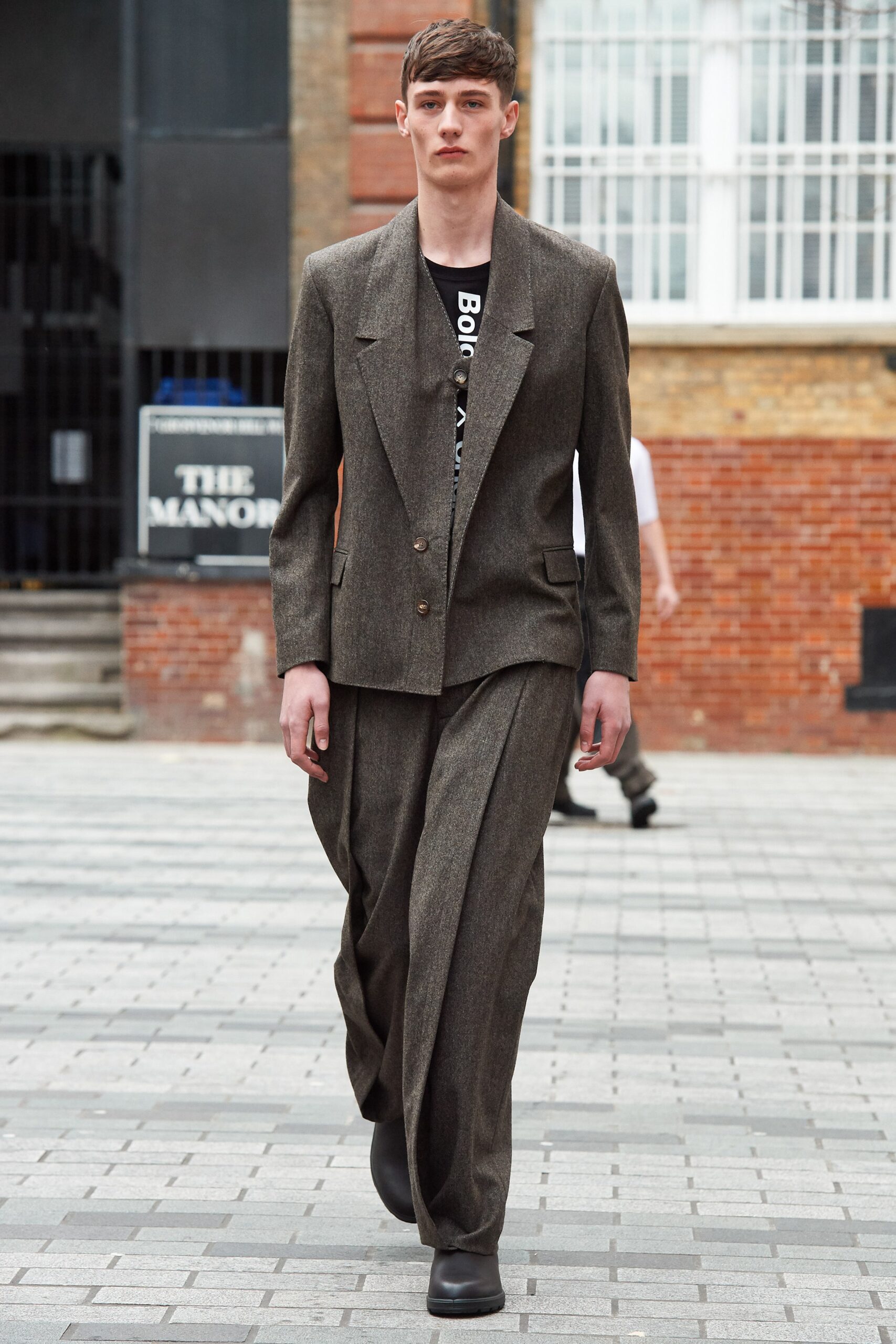 brown tailored wool blazer