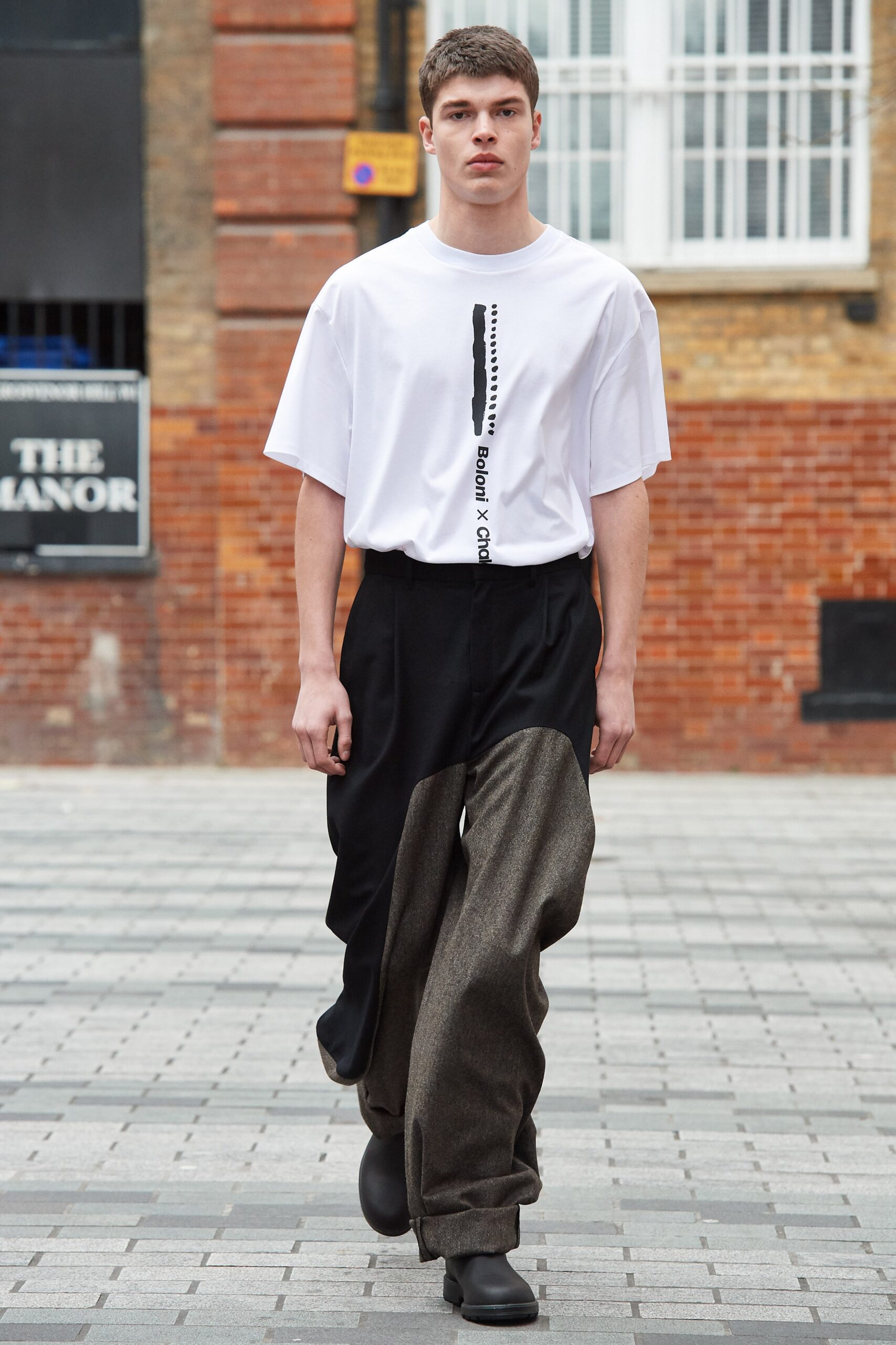 oversized white logo print T-shirt