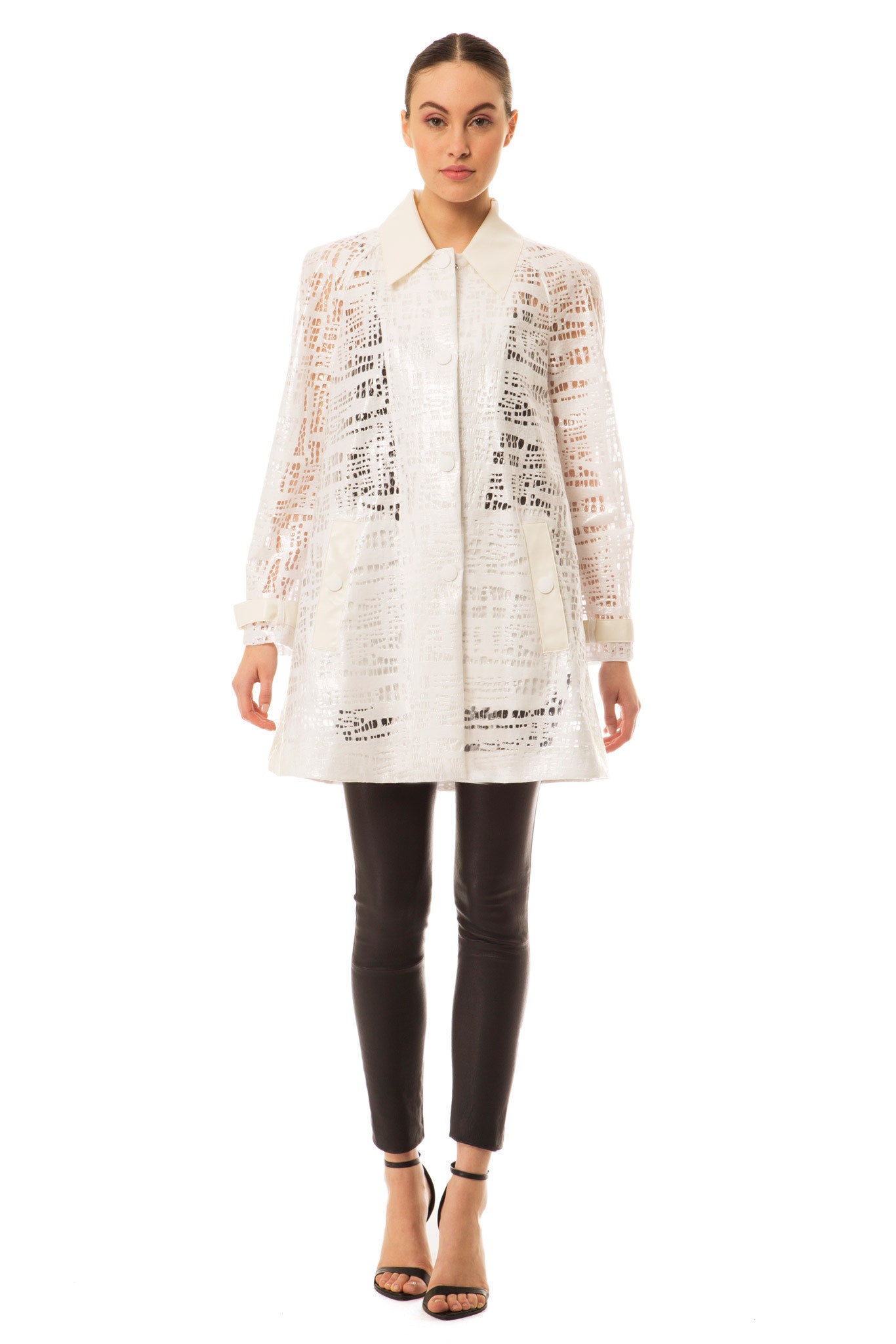 sheer cutwork swing coat