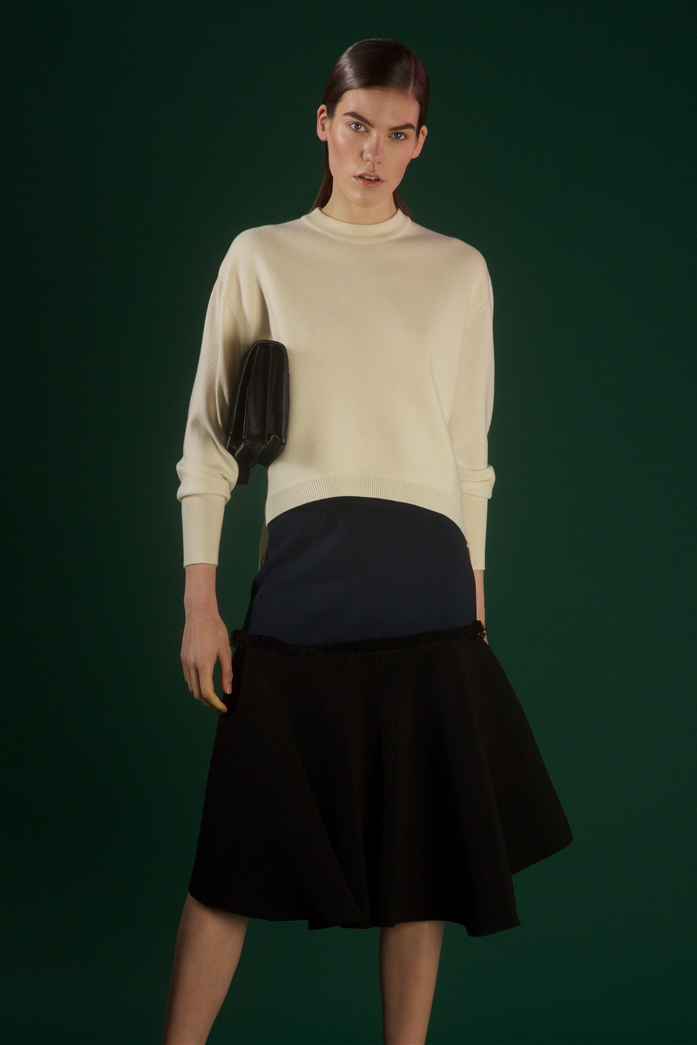 ivory cropped knit sweater