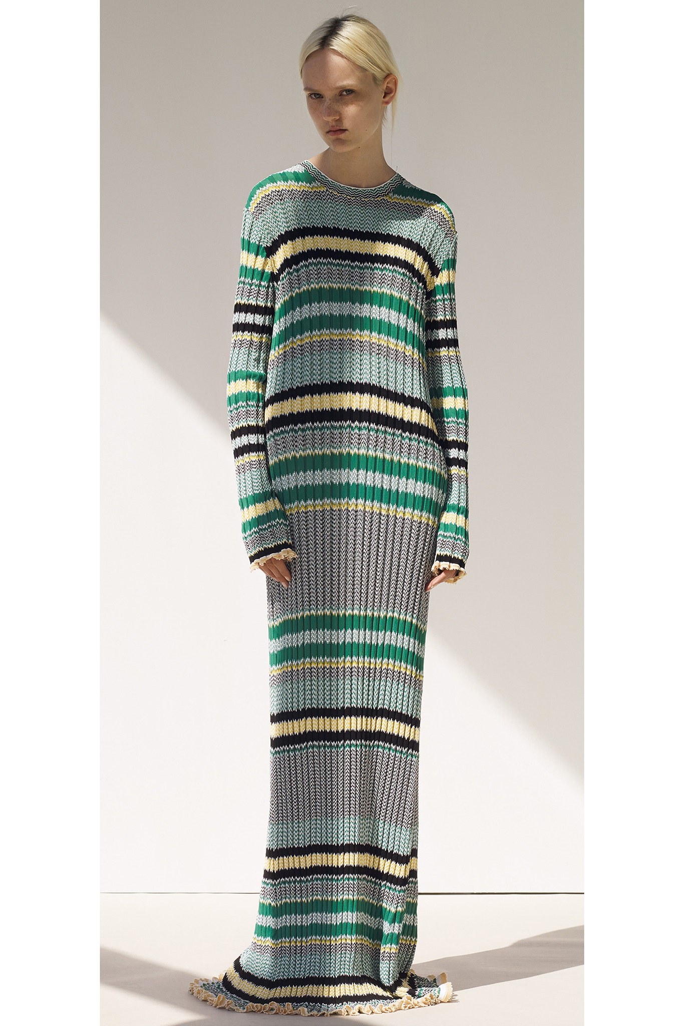 striped knit sweater maxi dress