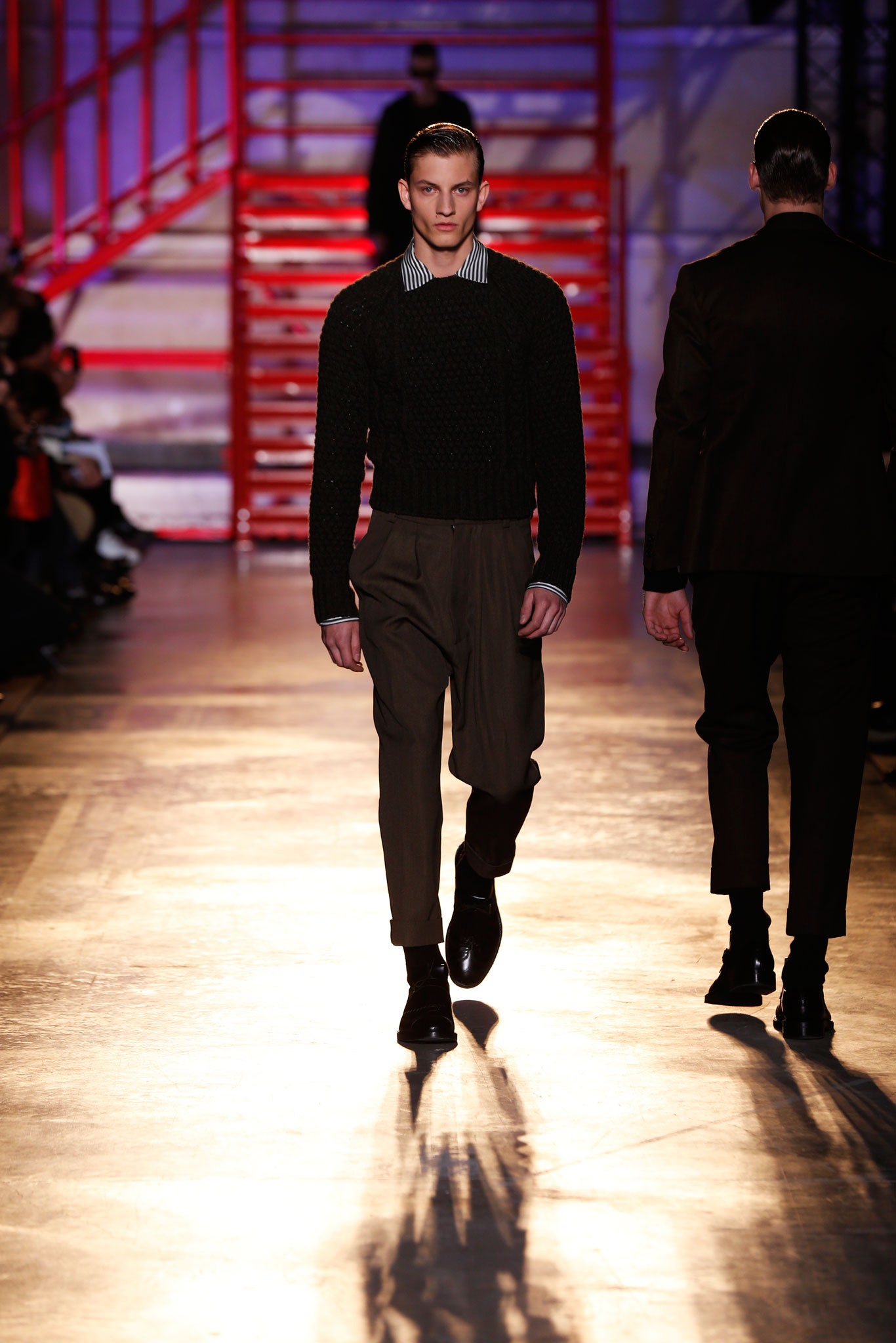 chunky black knit sweater