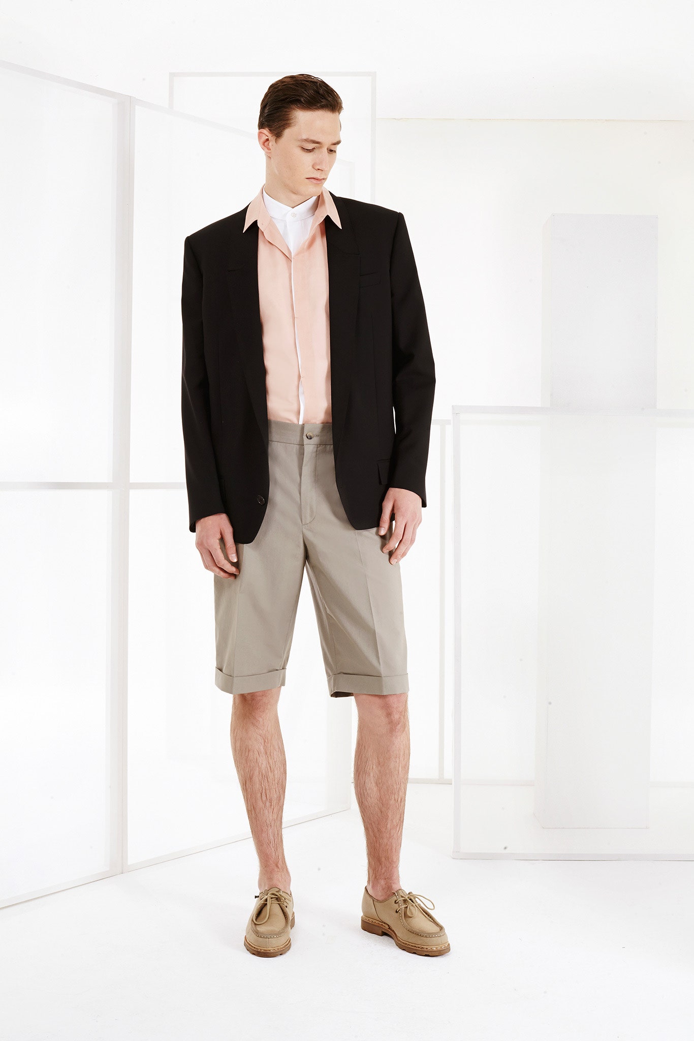 black tailored blazer with shorts