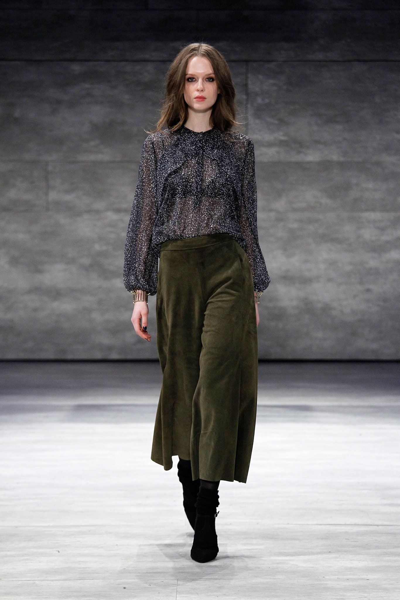 sheer metallic keyhole blouse