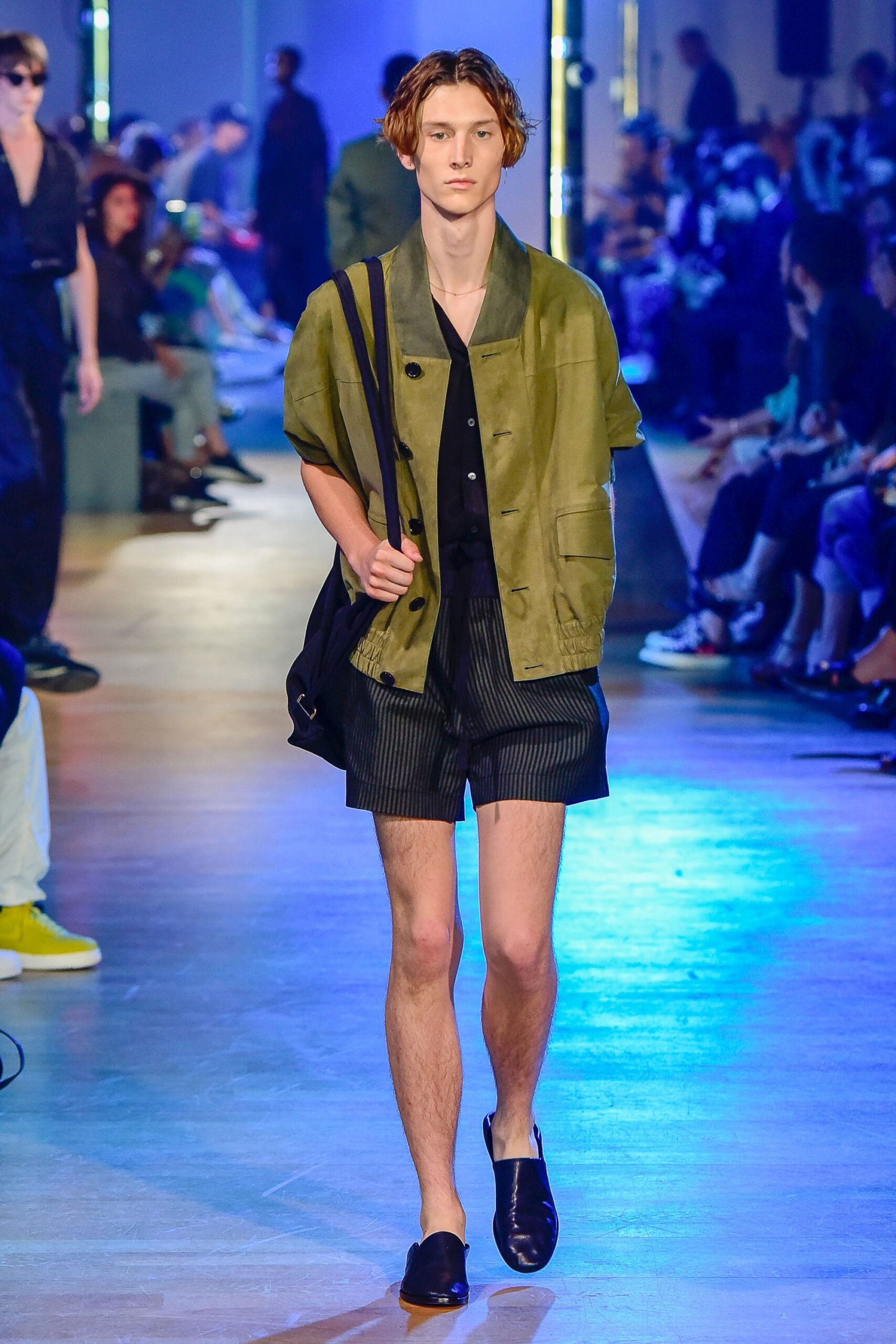 olive suede short-sleeve overshirt jacket