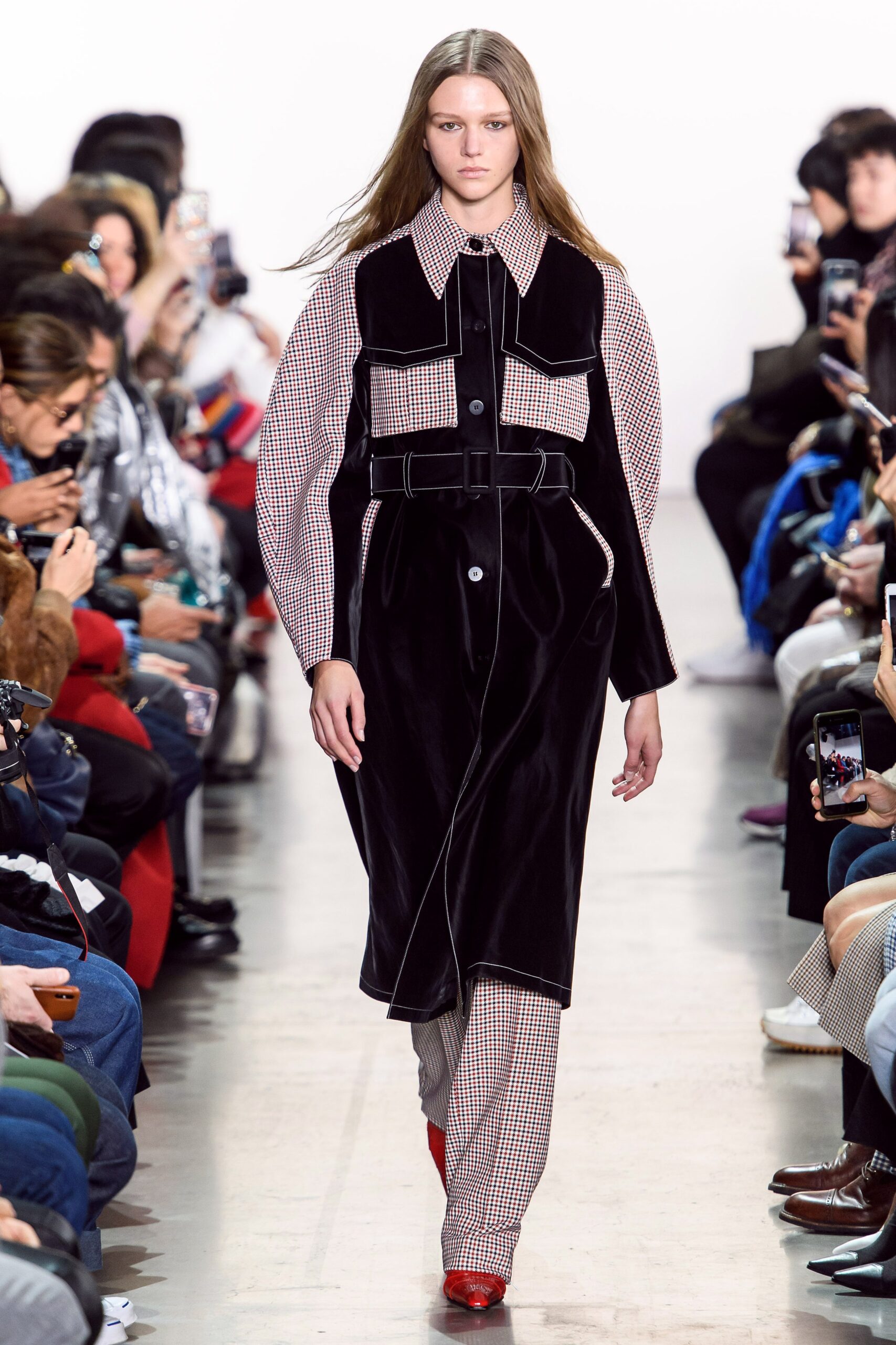 belted velvet shirt-dress