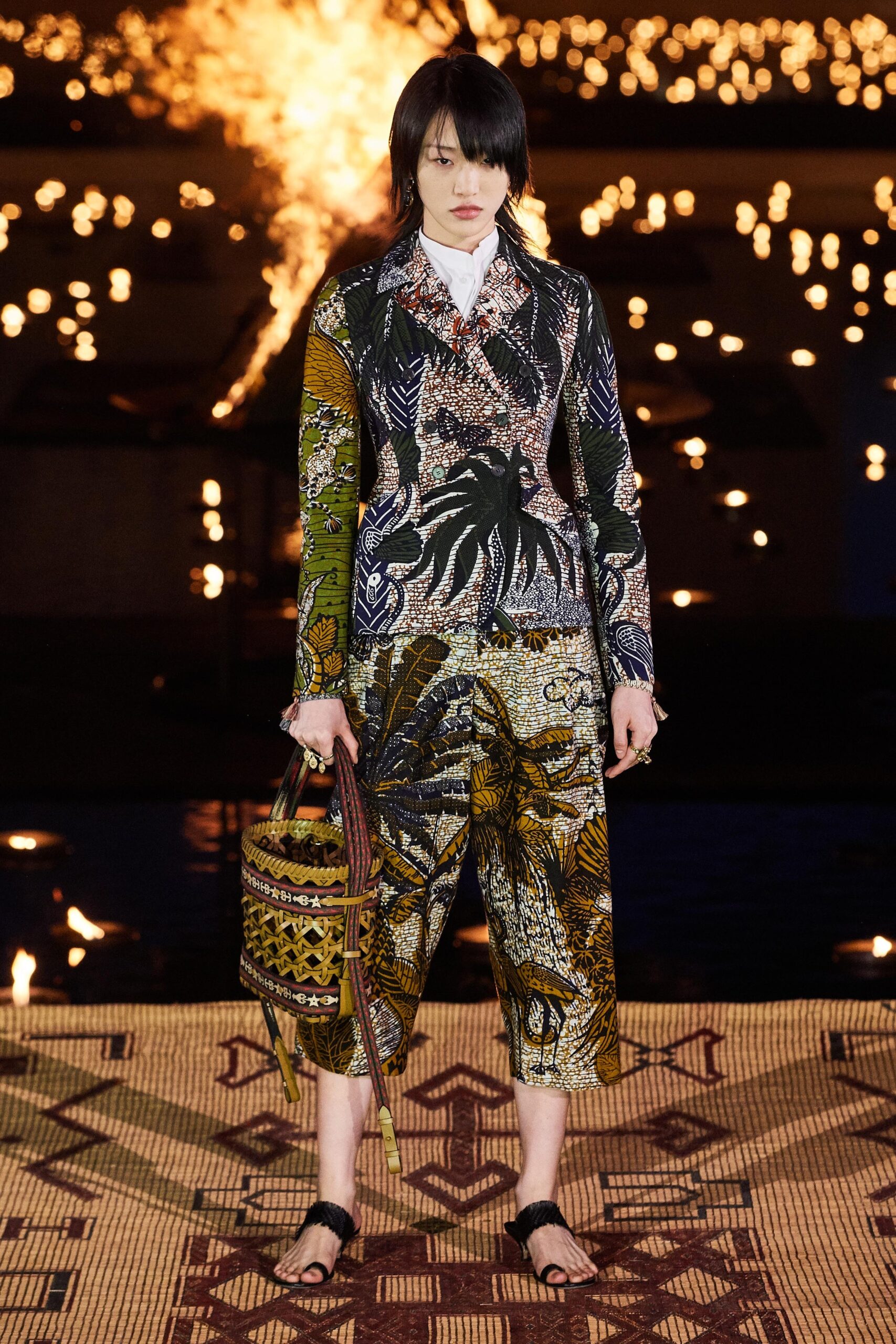 multi unknown printed straight-leg pants