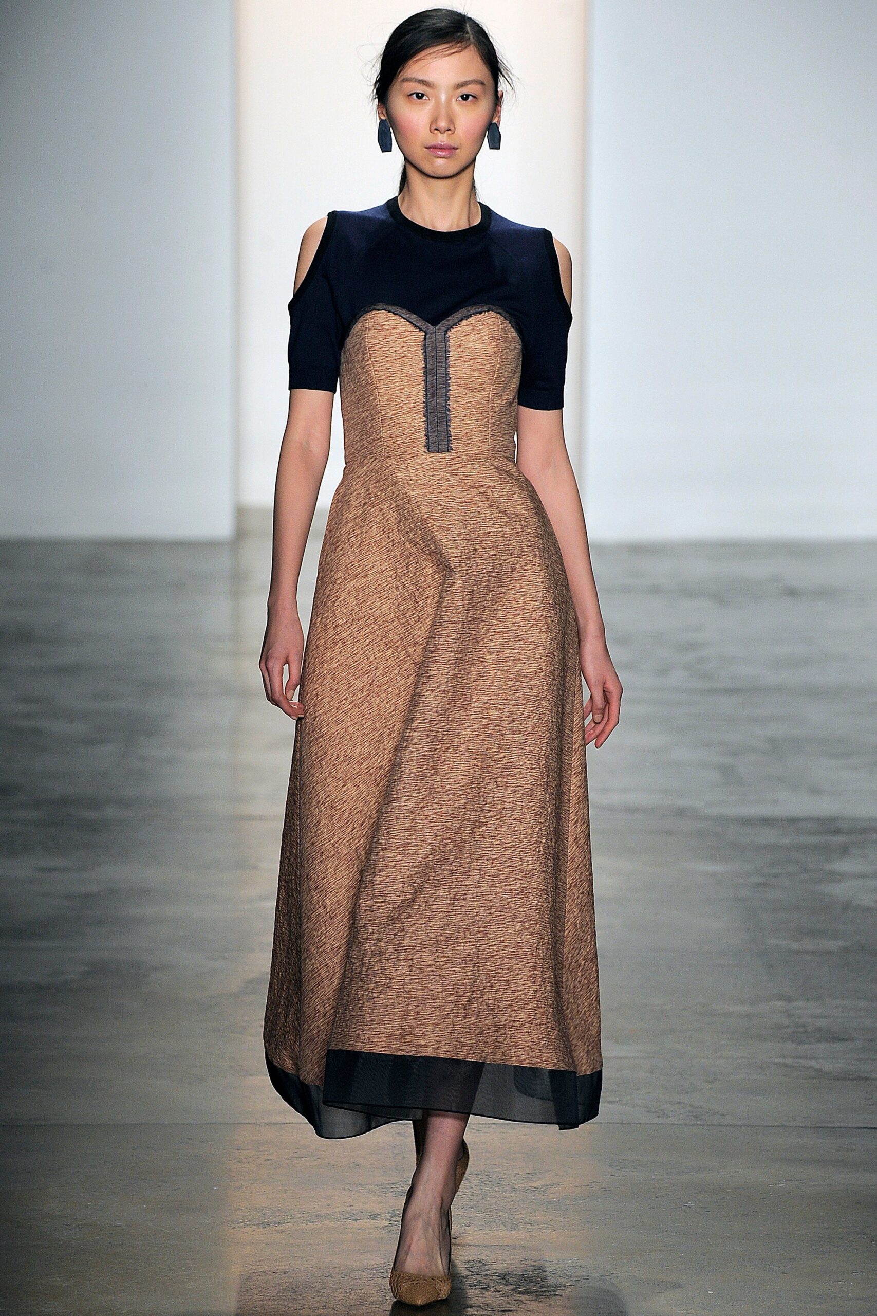cold-shoulder evening gown