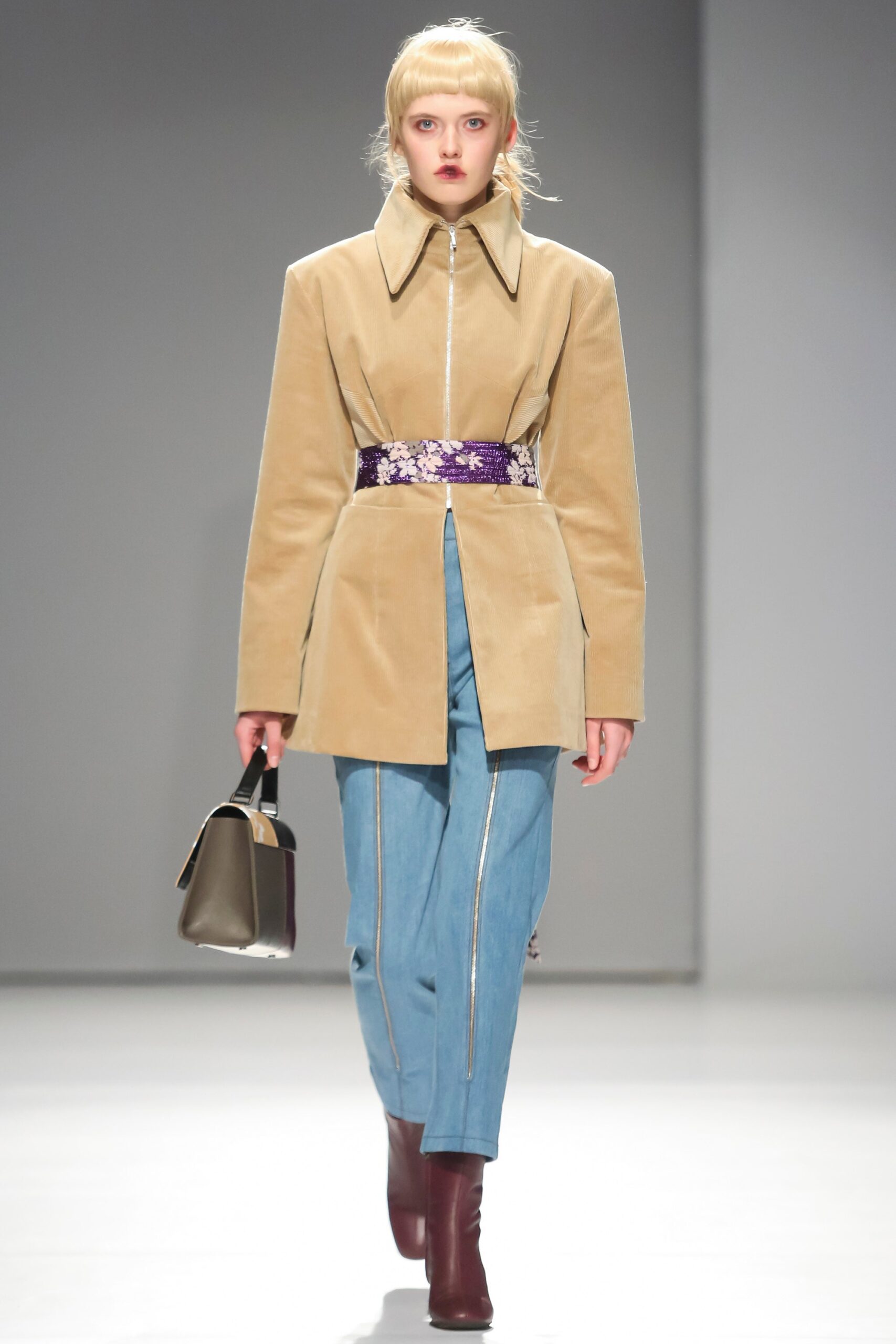 beige jacket with oversized collar