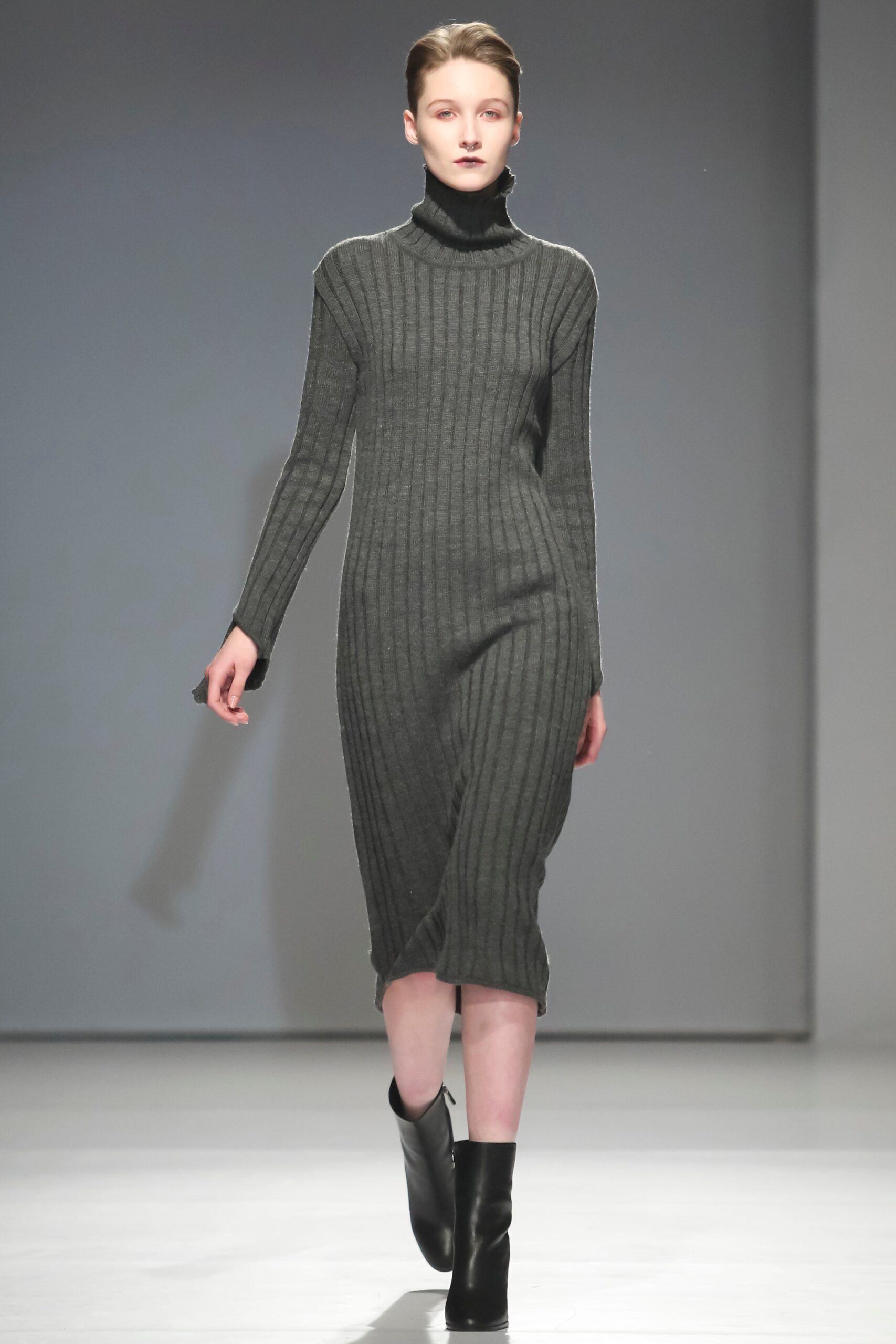 ribbed turtleneck sweater dress