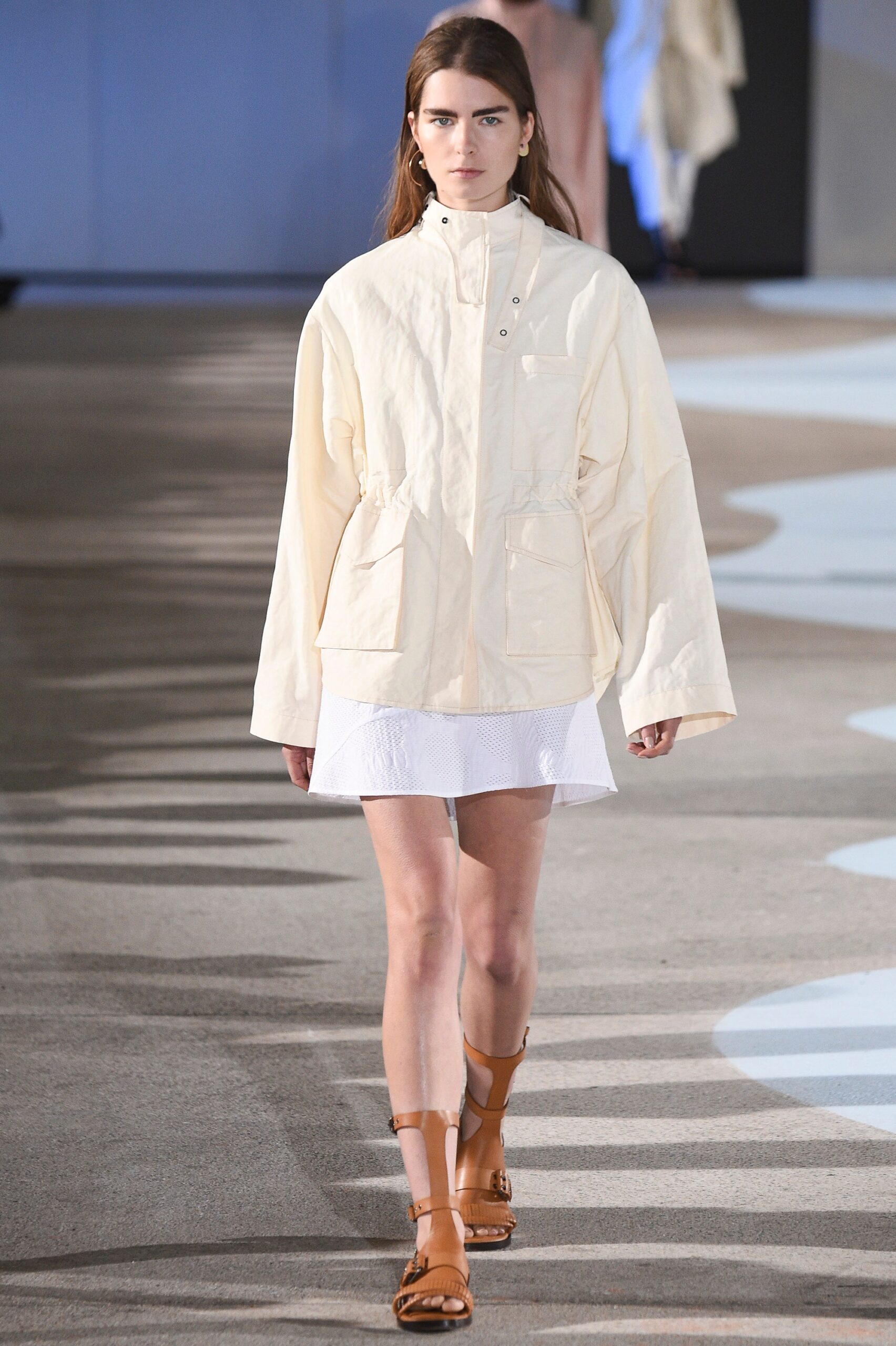 ivory oversized anorak jacket