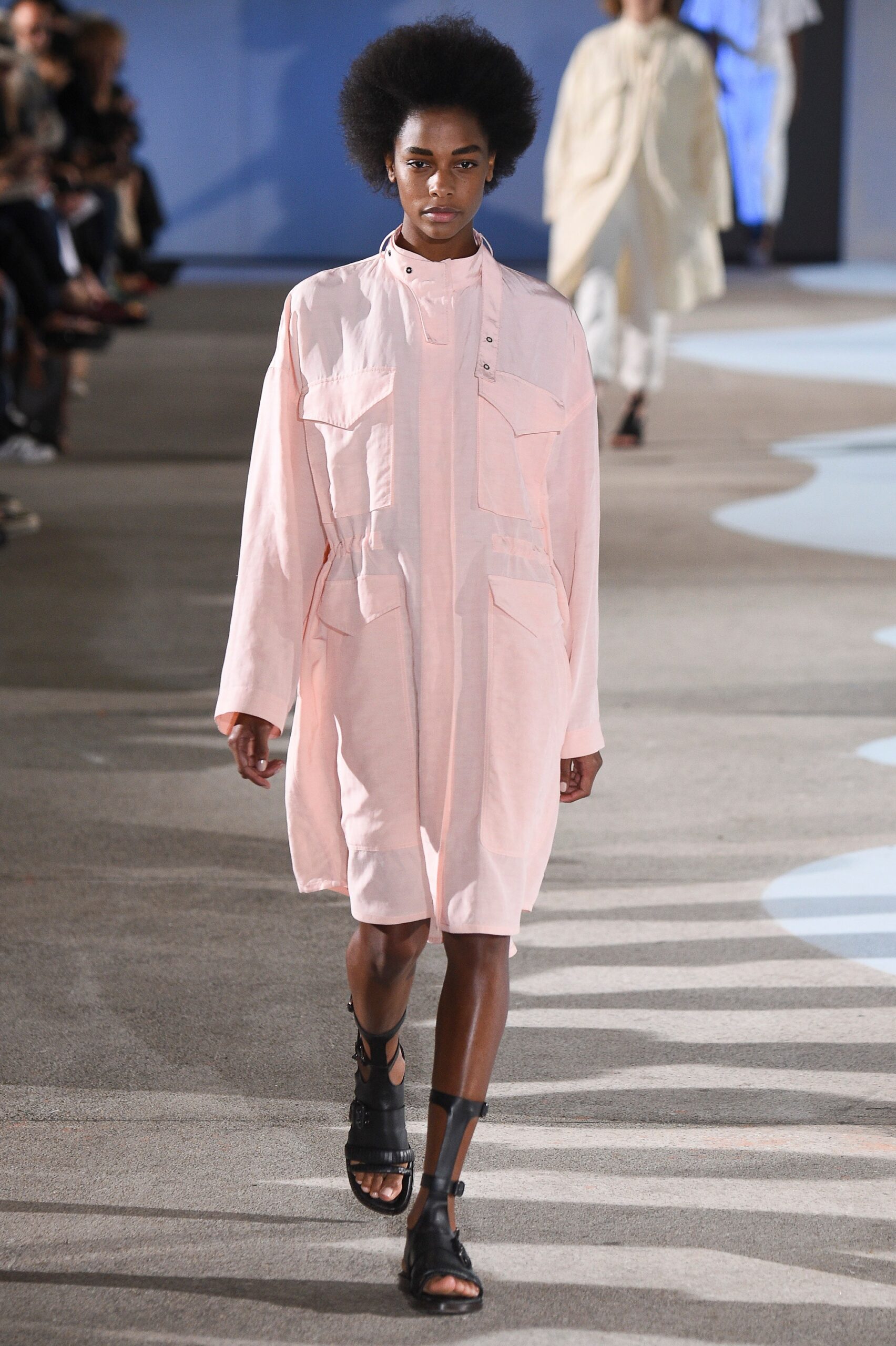 pink utility shirt dress