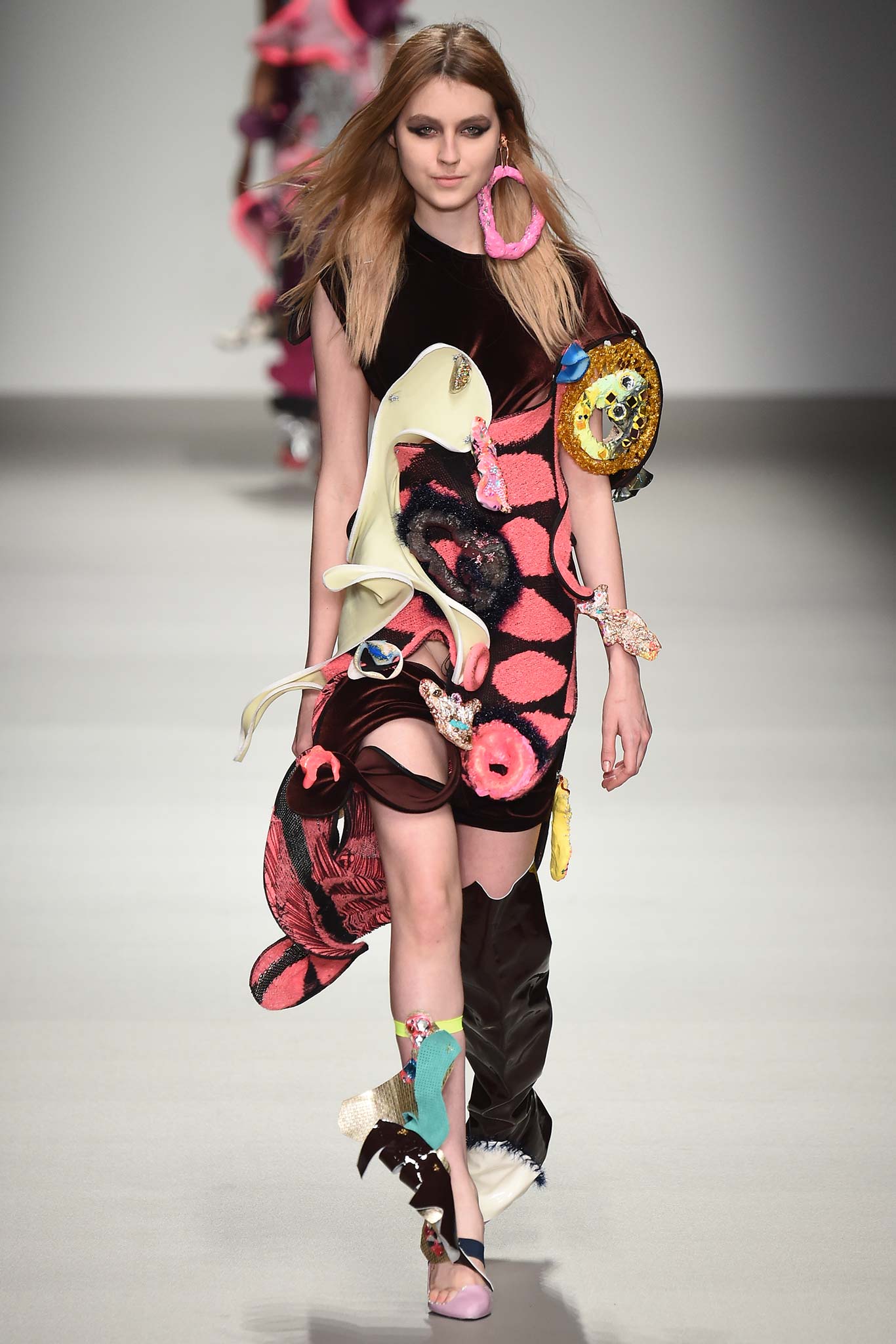 sculptural embellished mini dress