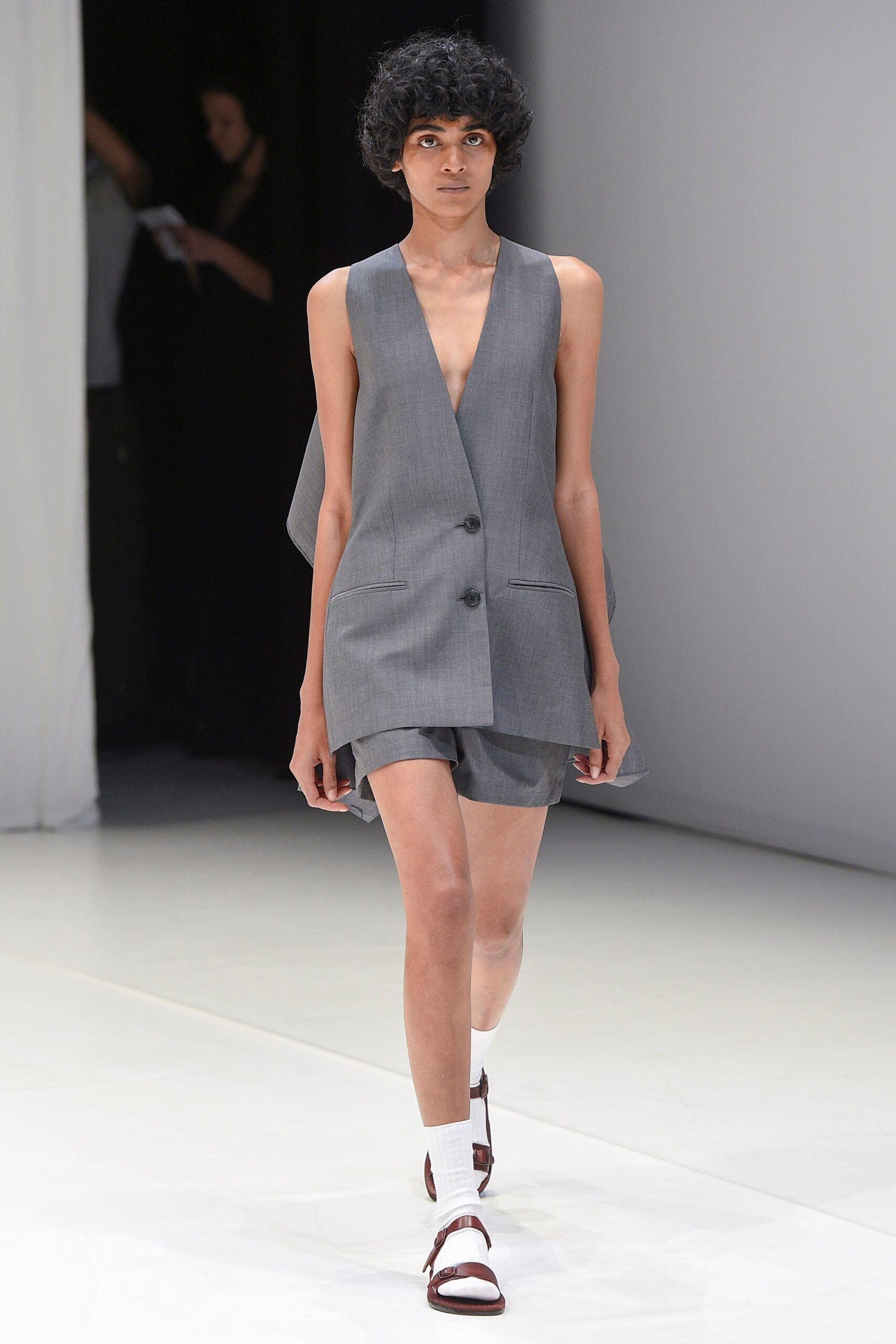 deep V longline waistcoat vest