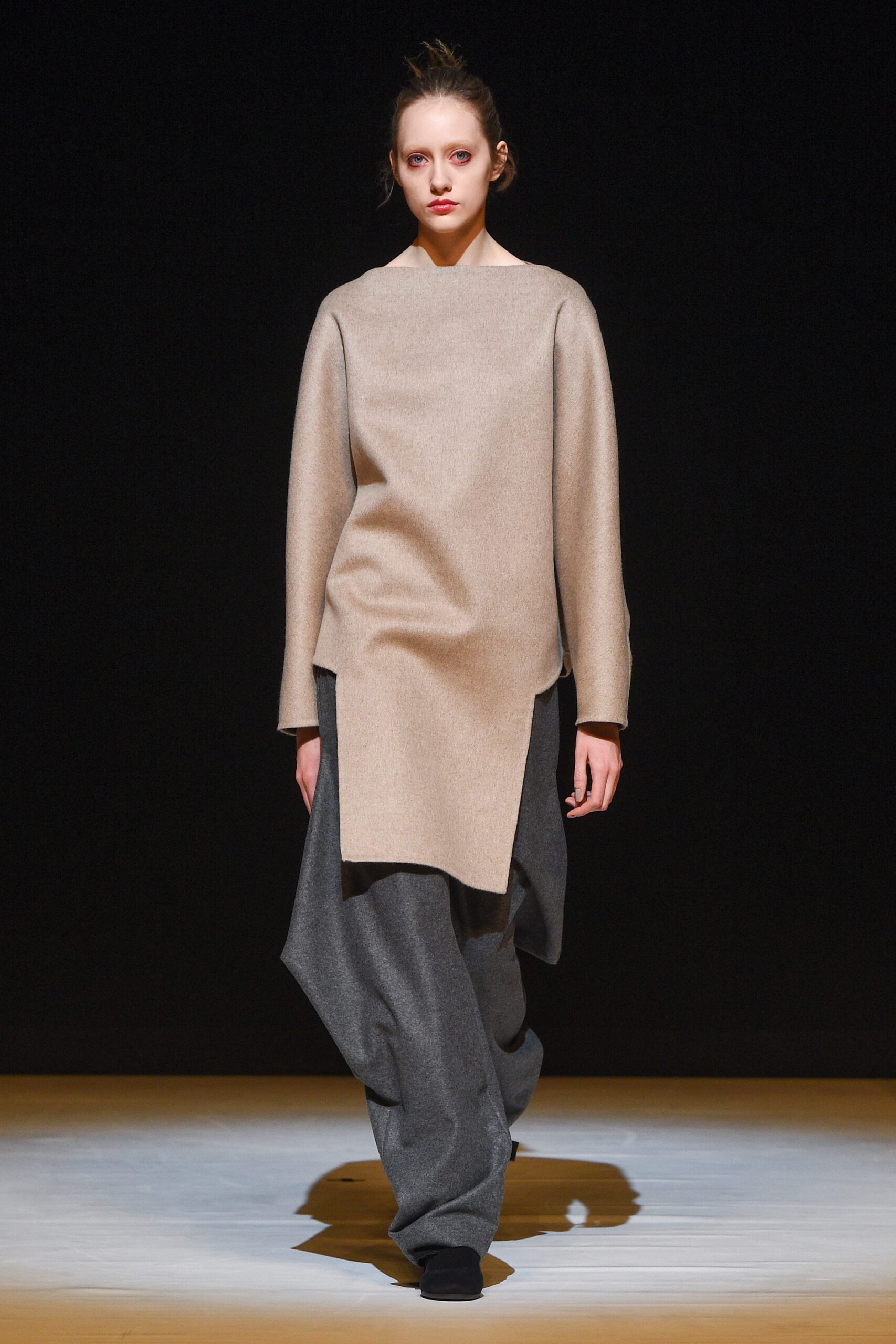 asymmetric beige tunic top