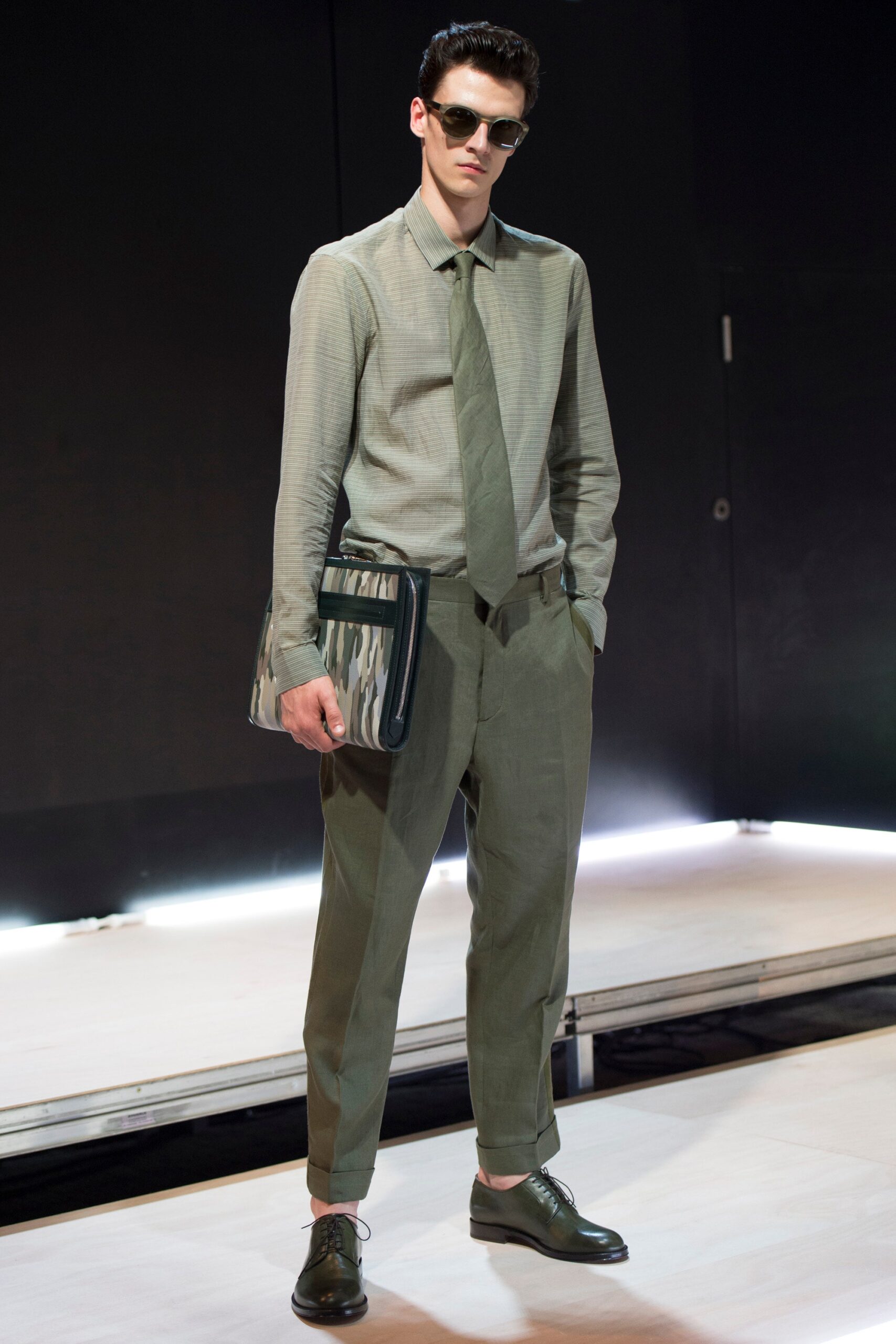 olive striped dress shirt