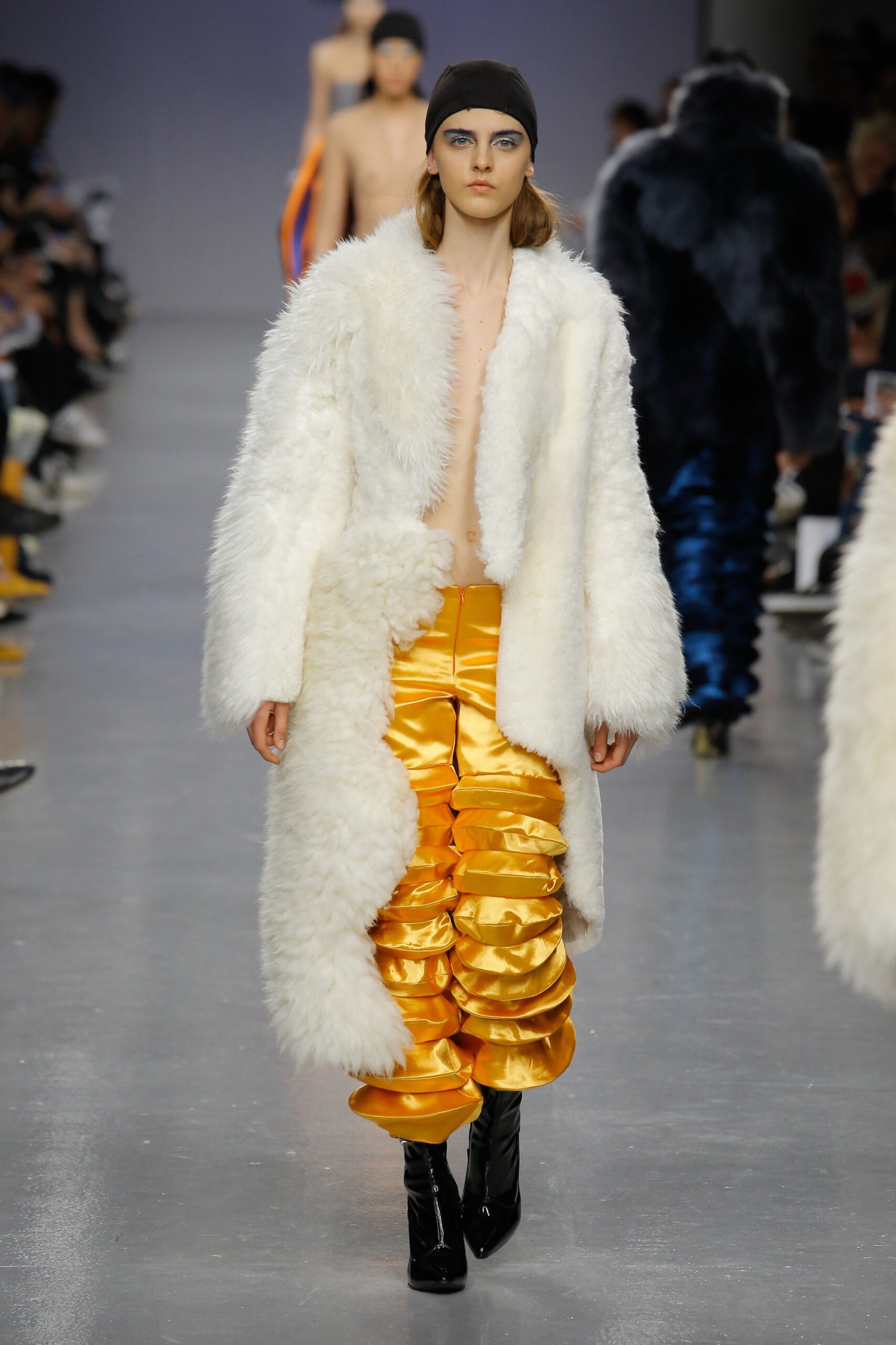 ivory shaggy fur coat