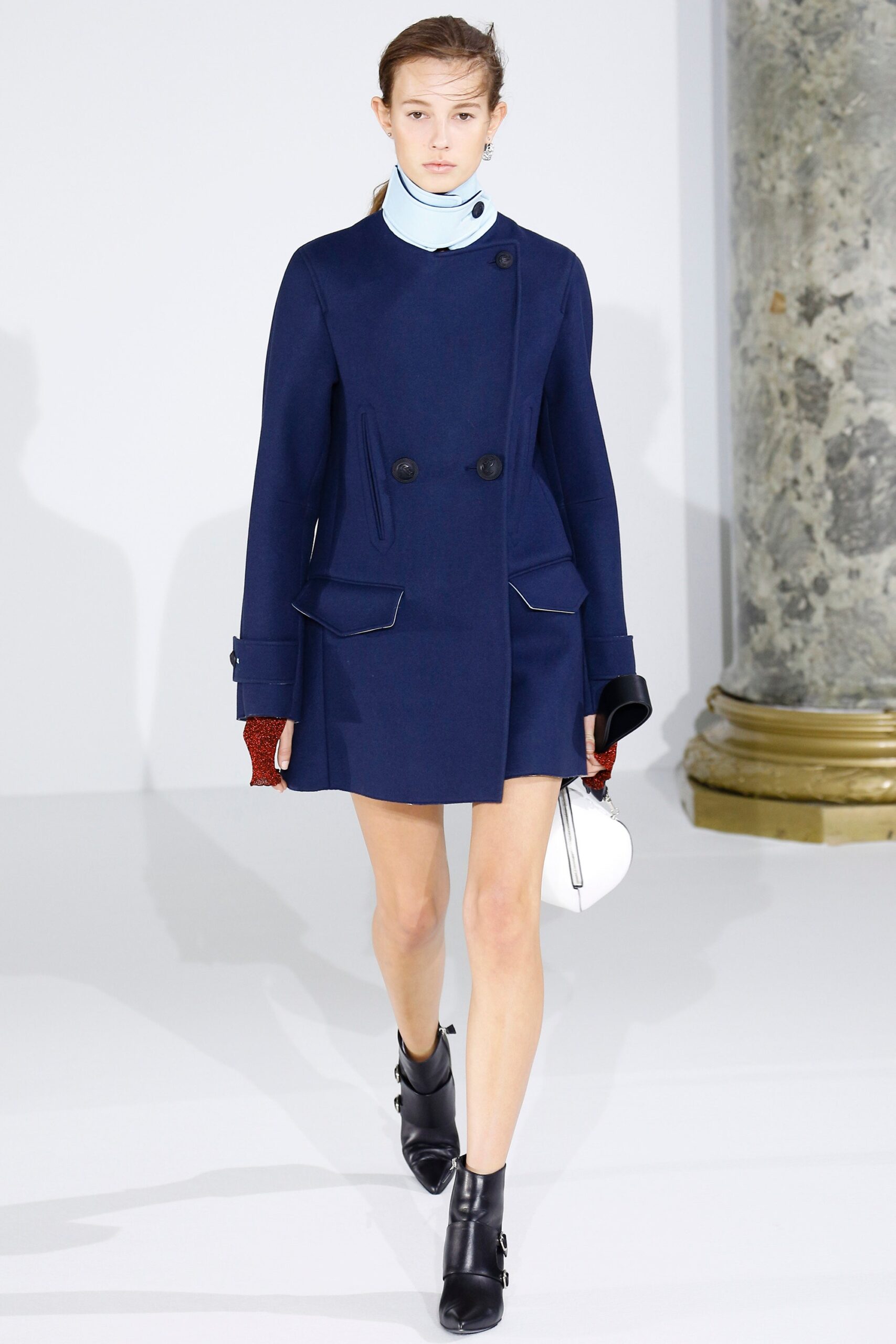 navy military-style coatdress