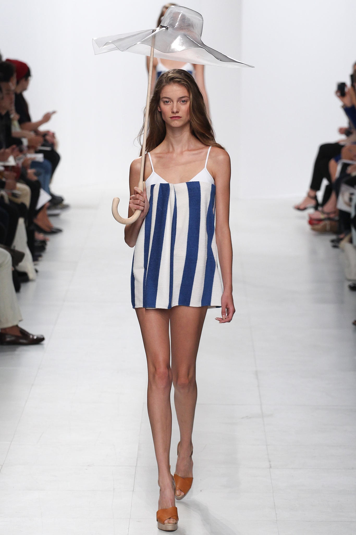 white knit spaghetti-strap scoop-neck relaxed striped textured mini-dress