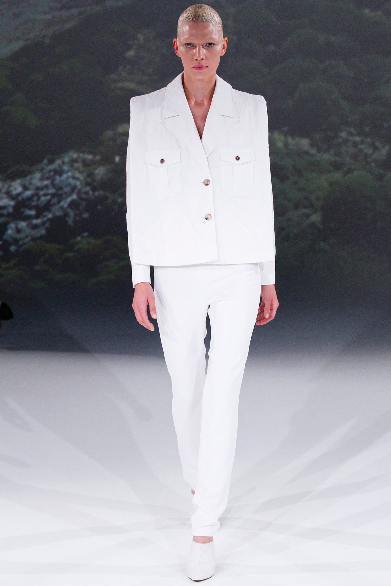 white cape-effect blazer