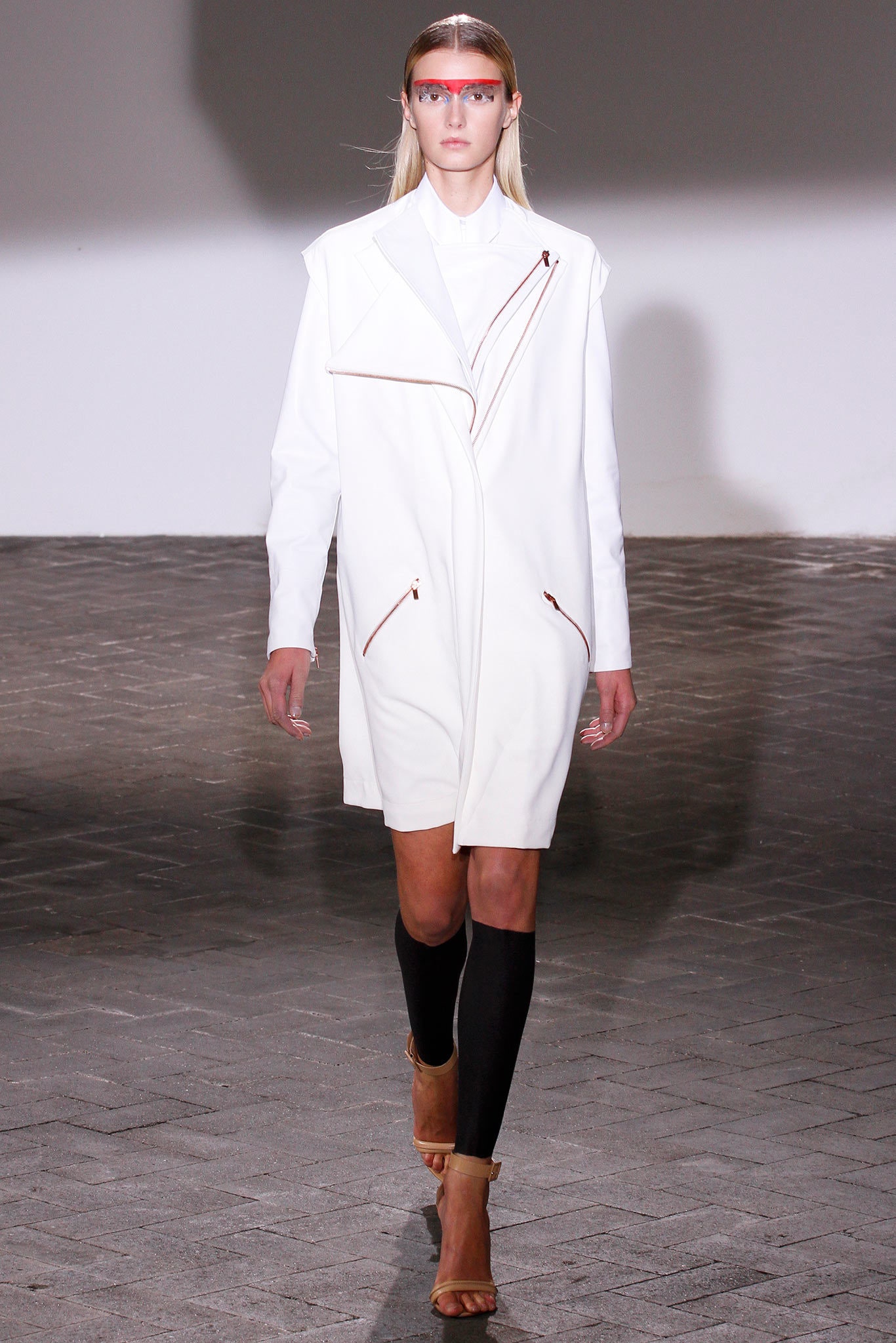 white asymmetric moto dress