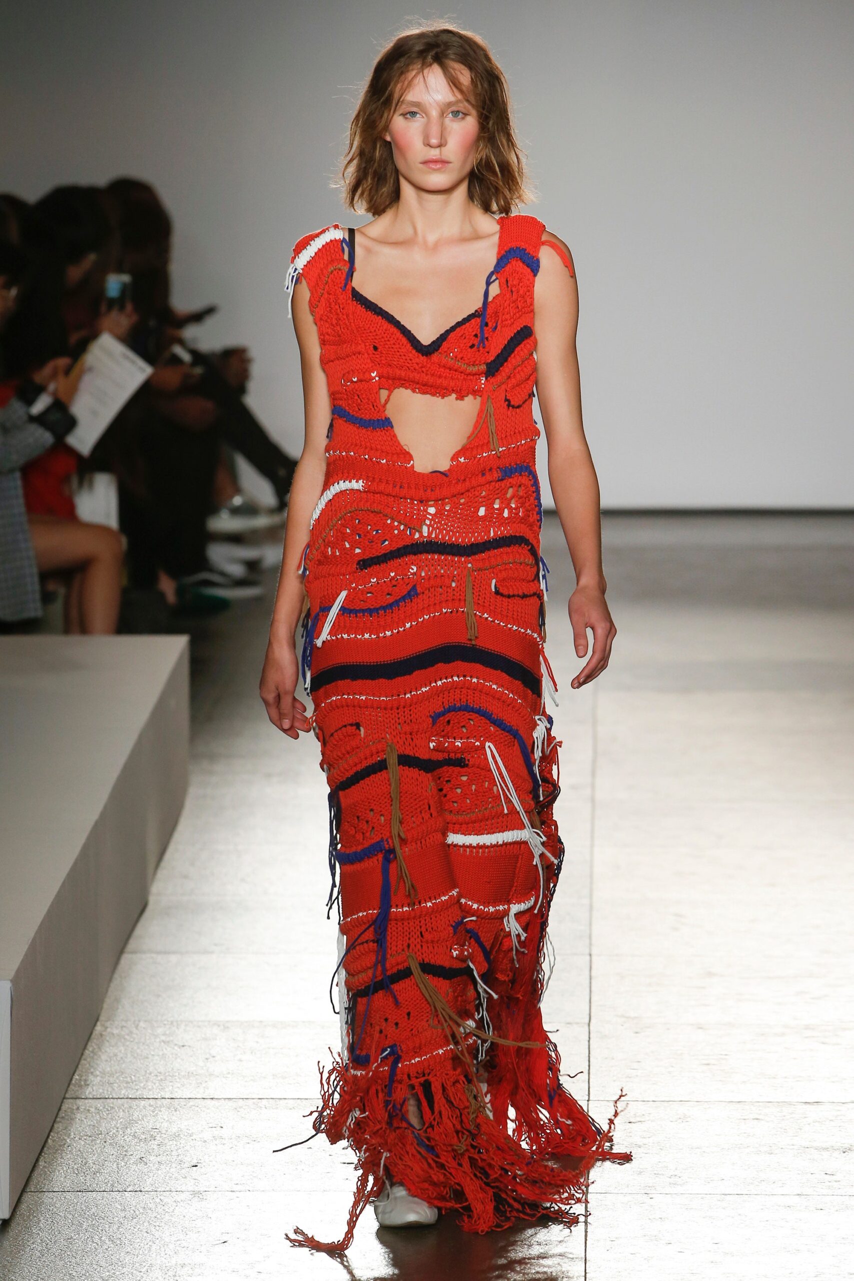 hand-crocheted cutout fringe maxi dress