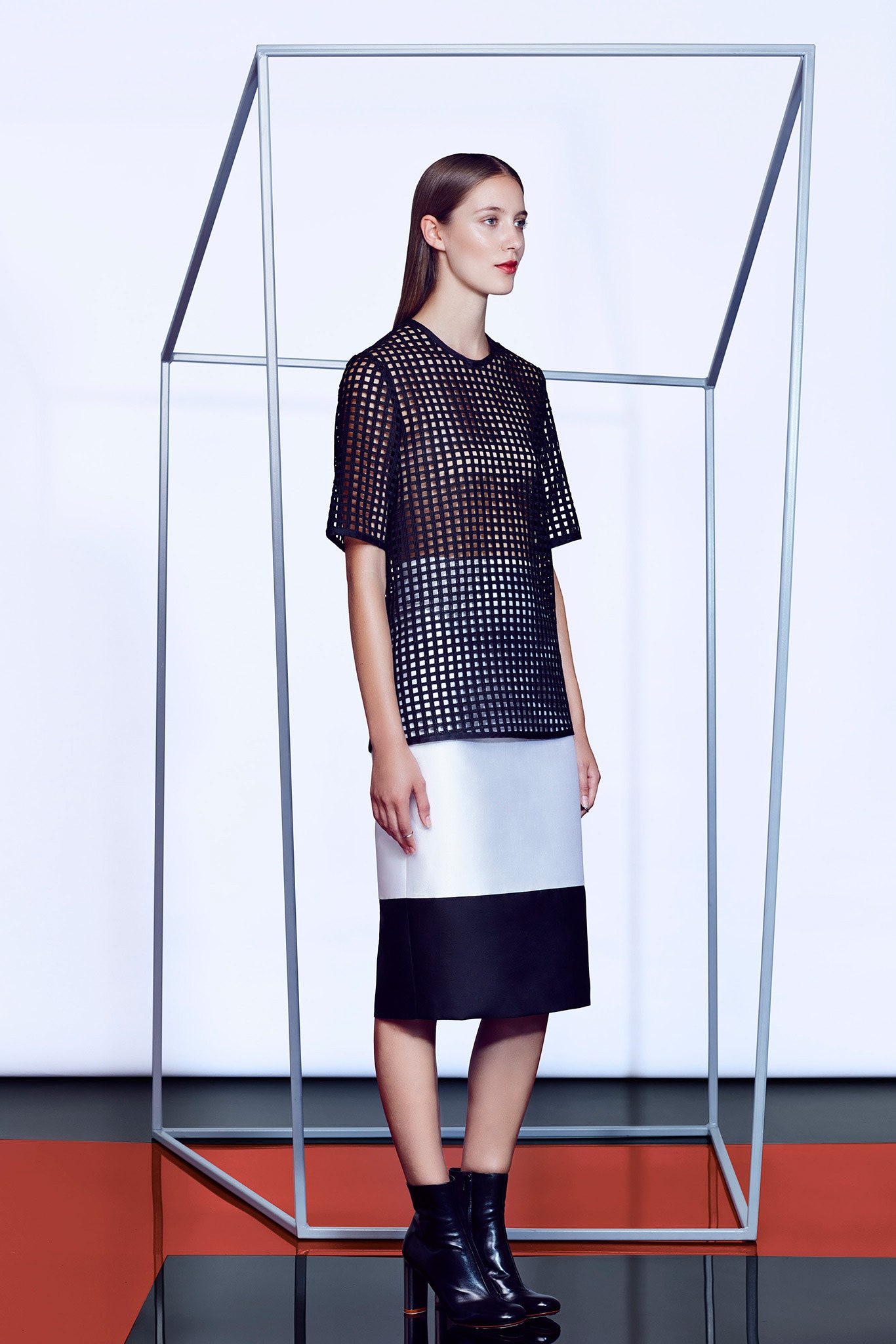 black grid mesh top