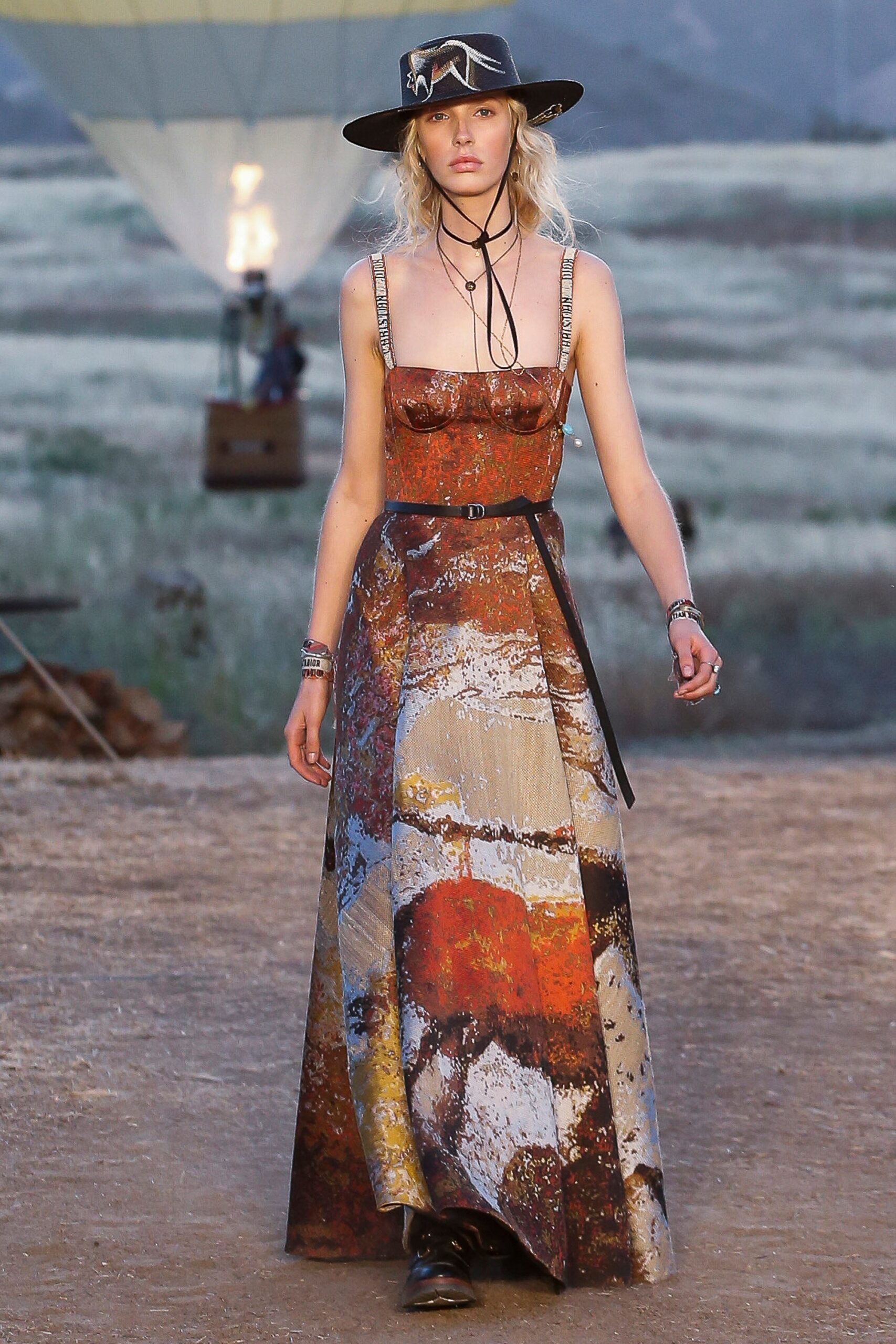 multi unknown sleeveless square-neck fitted printed a-line maxi-dress