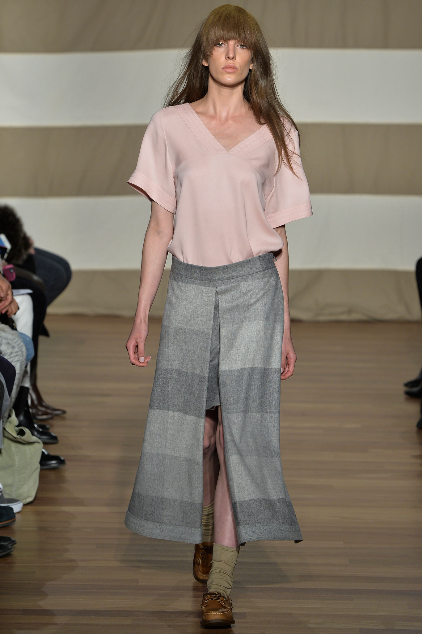 pink silk v-neck blouse