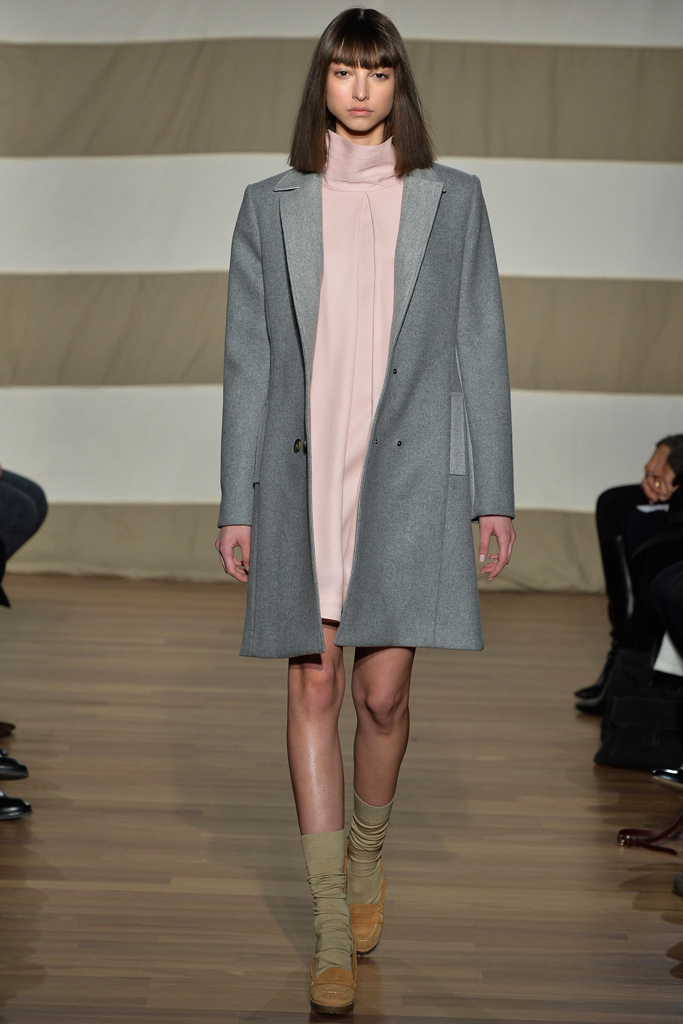 gray wool tailored coat